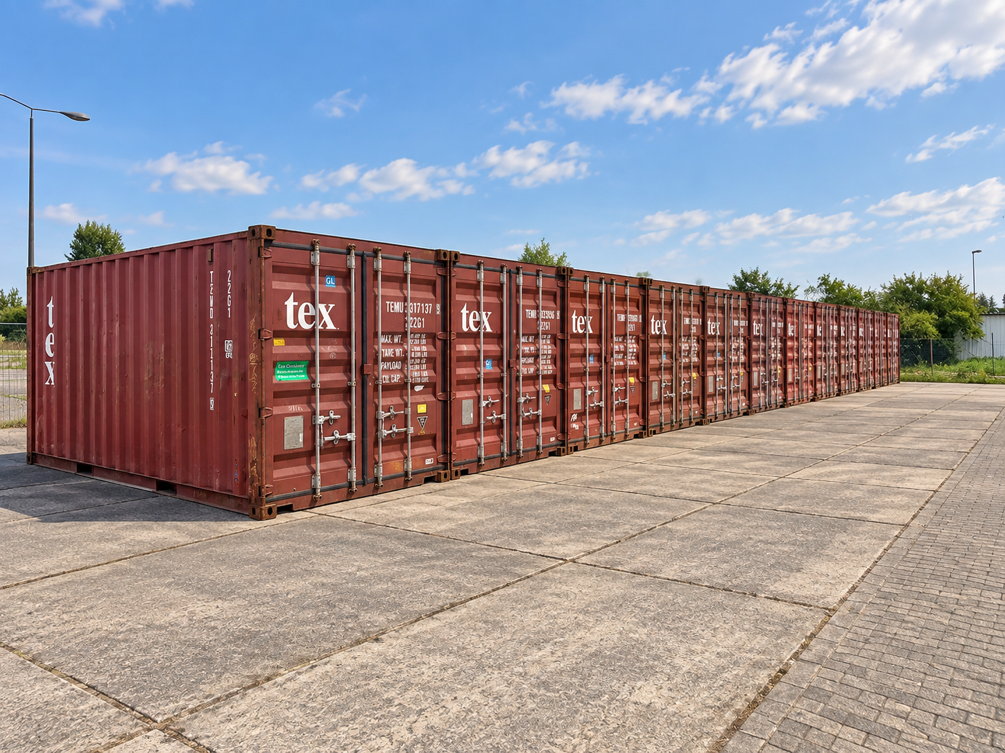 Containerlagen auf einer betonierten Fläche in Schwerin