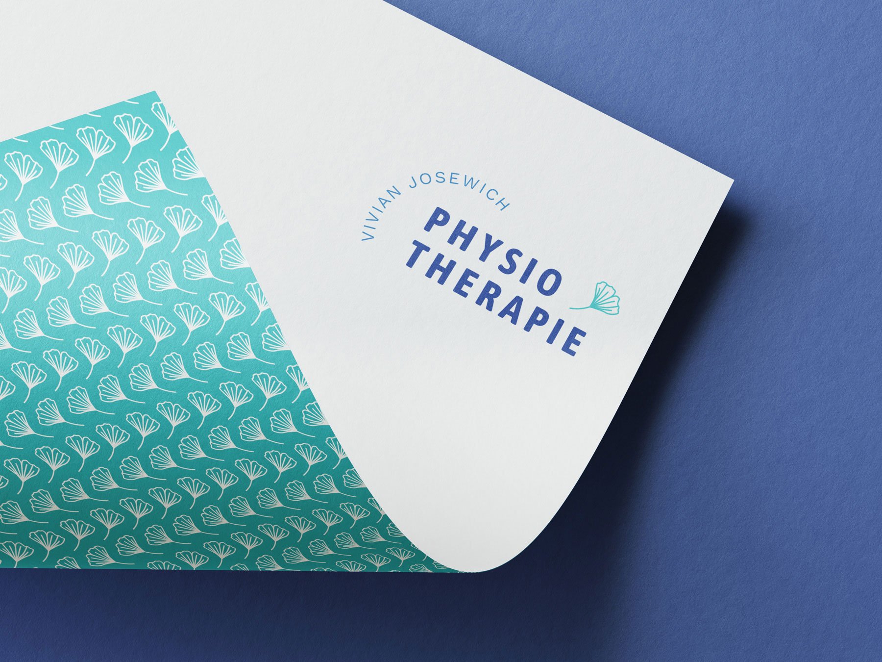 Briefpapier im Corporate Design der Physiotherapiepraxis Vivian Josewich.