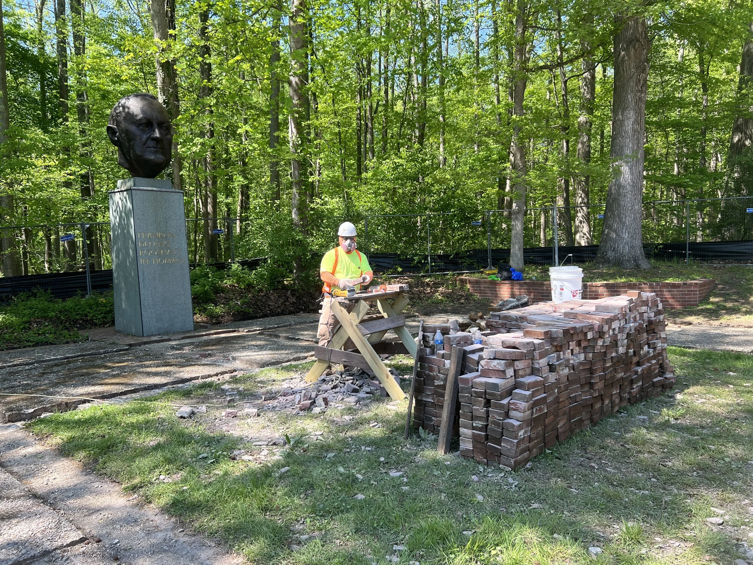 Salvaging bricks for reuse May 2026