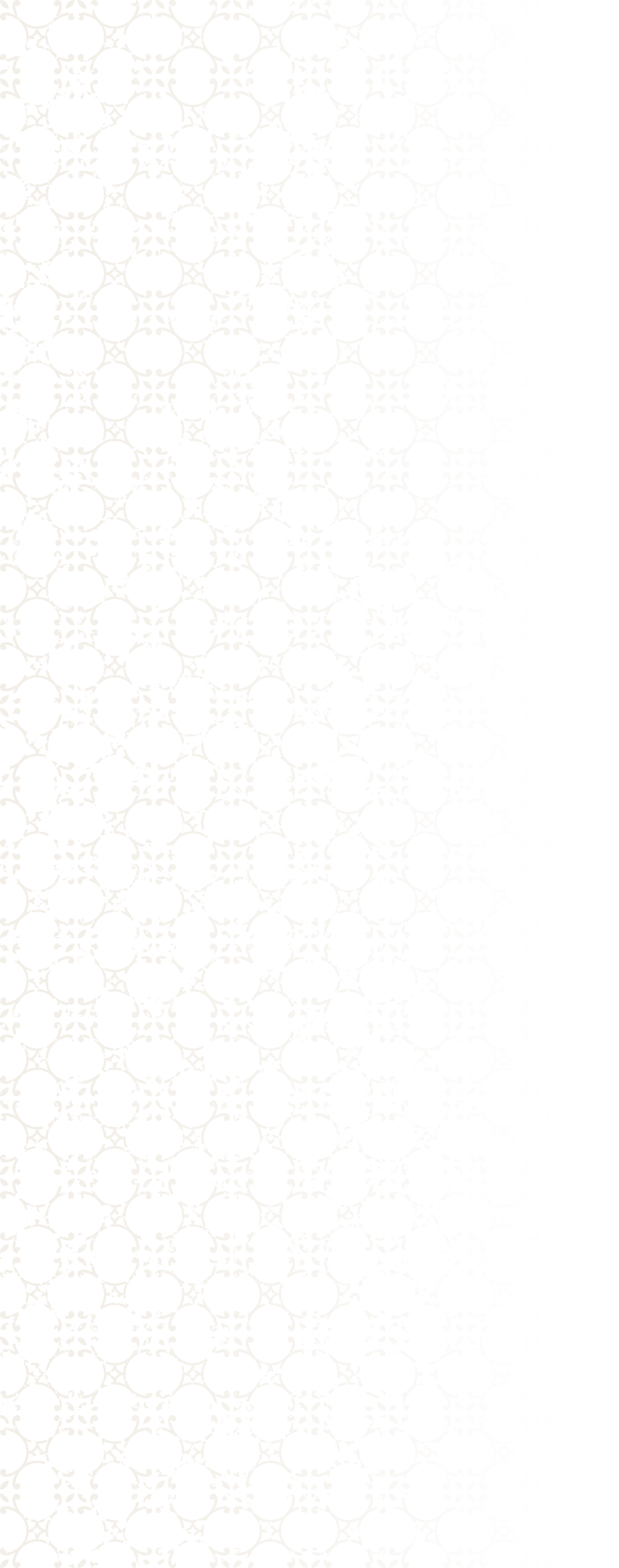 Pattern of intricate white geometric shapes on a black background, arranged in a repeating grid.
