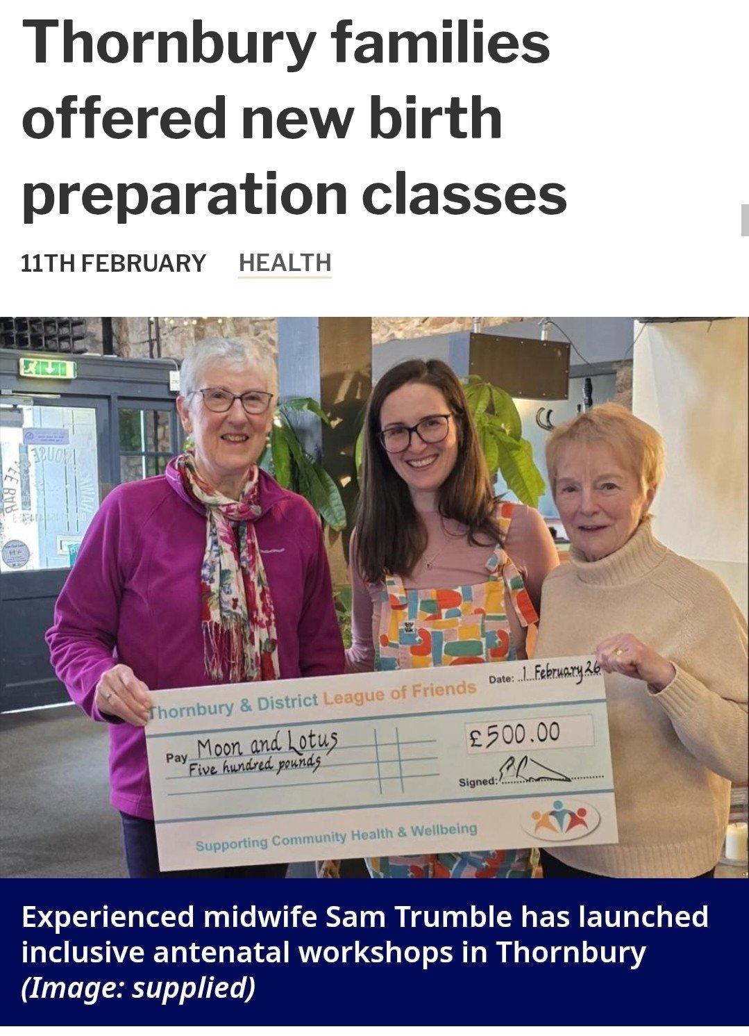 Making antenatal classes more financially accessible…