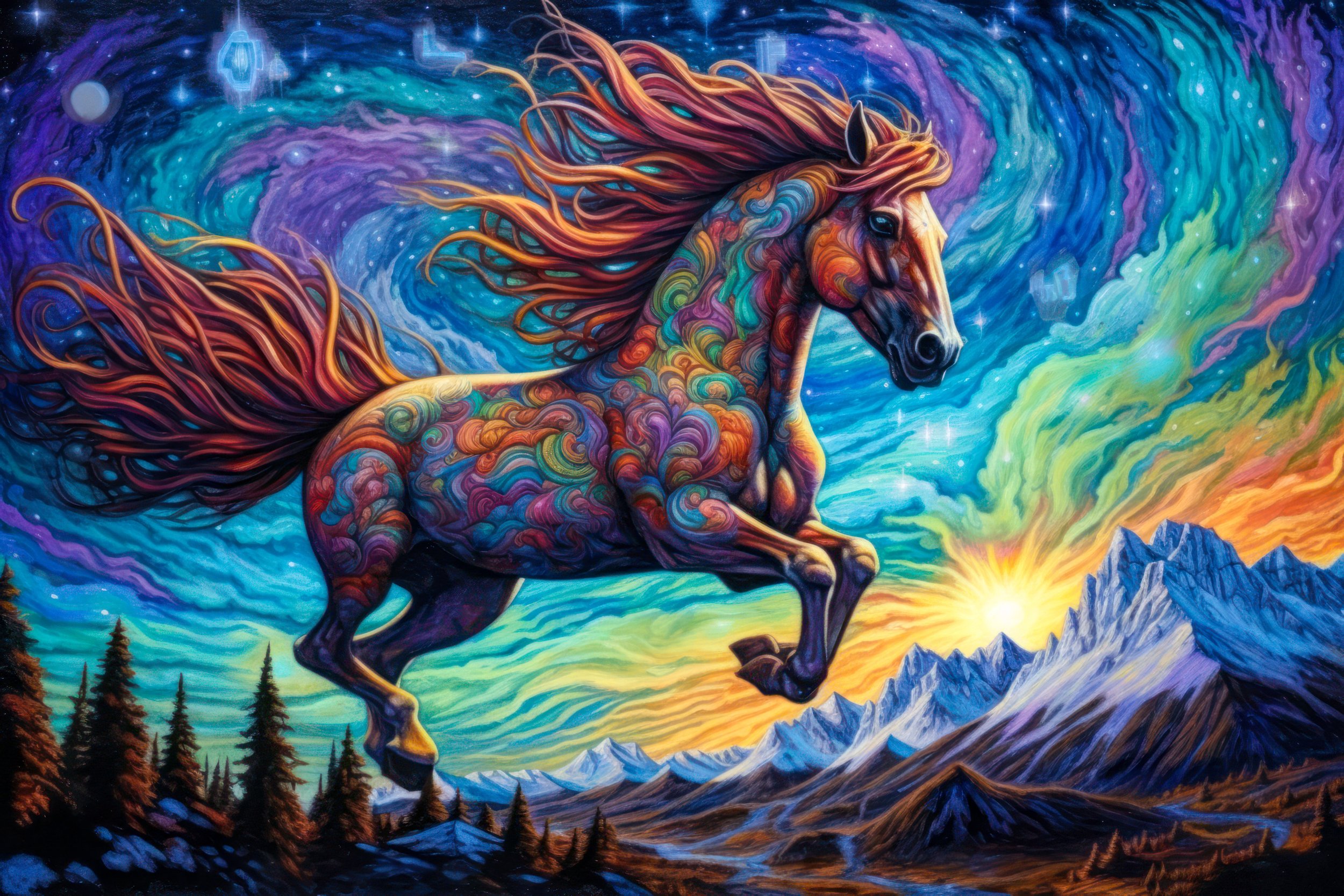 Horse In The Mountains