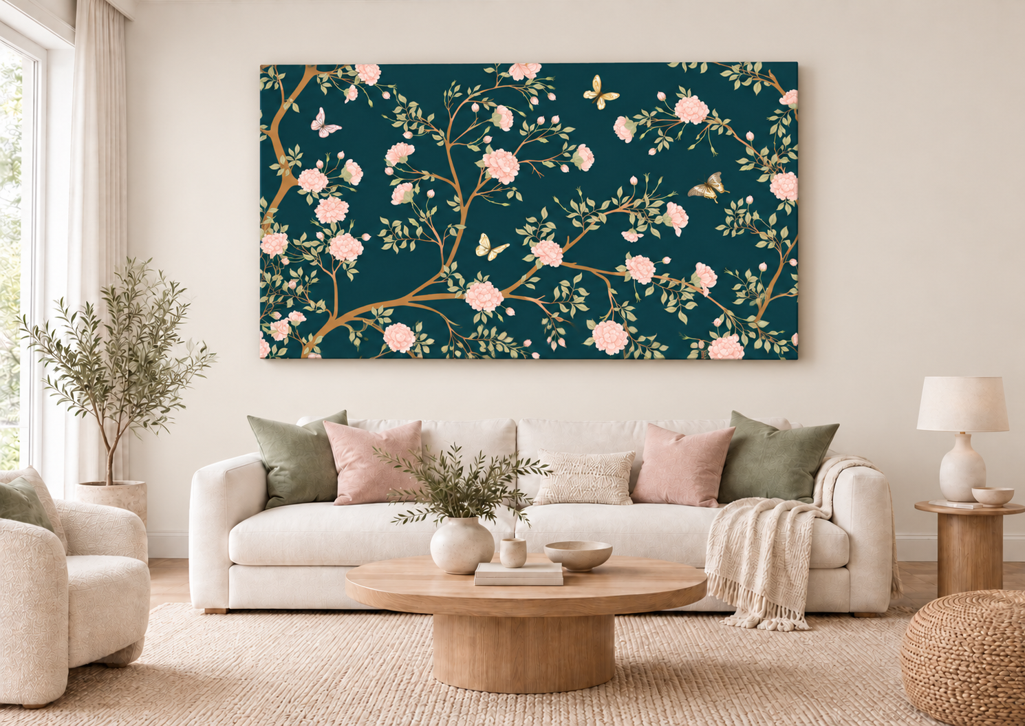 Rose Tree Canvas Above Ivory Sofa.png
