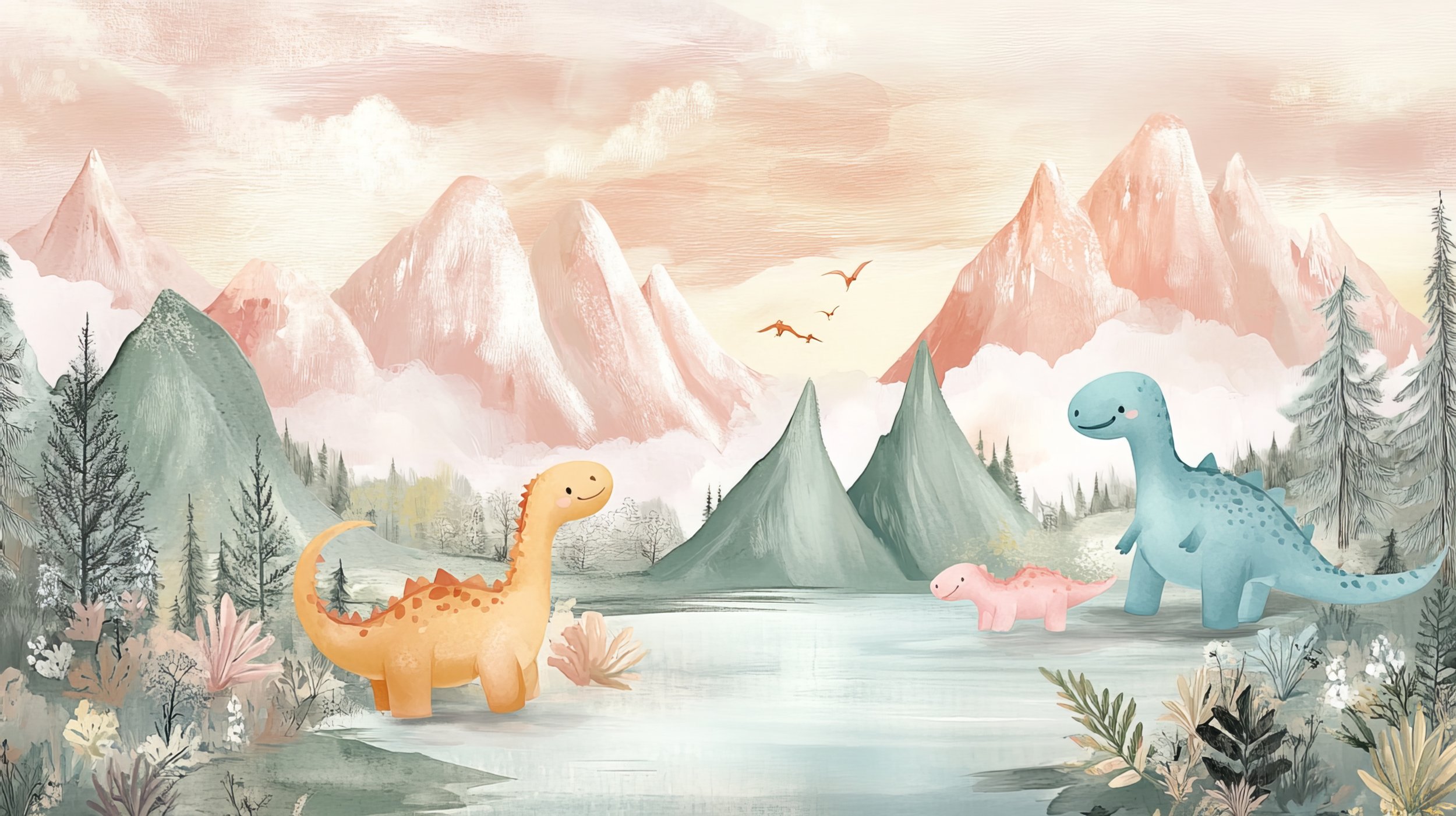 Pastel Dinosaurs