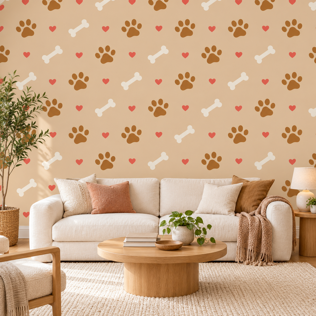 Cozy Living Room with Paw Print Wallpaper.png