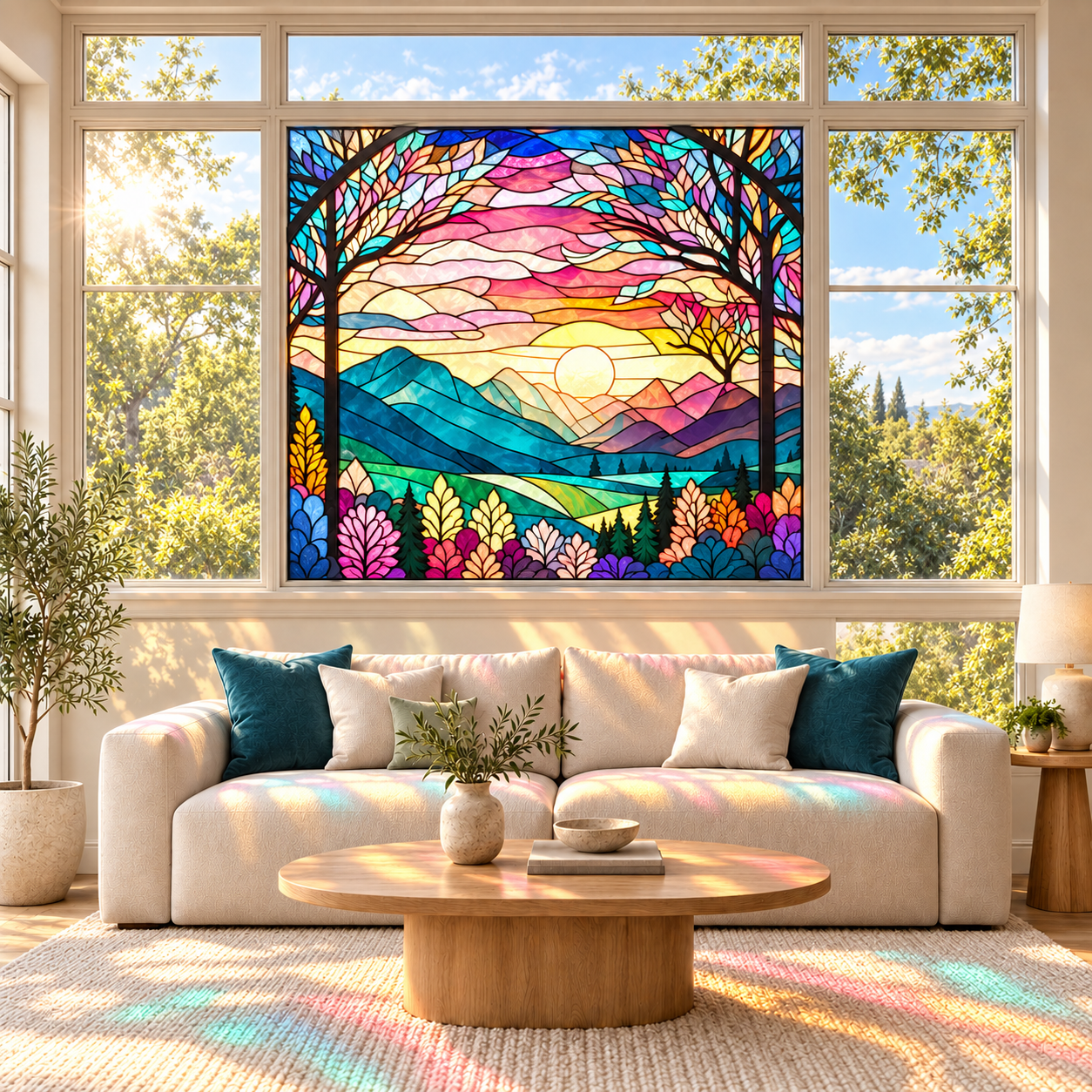 Sunlit stained glass living room.png