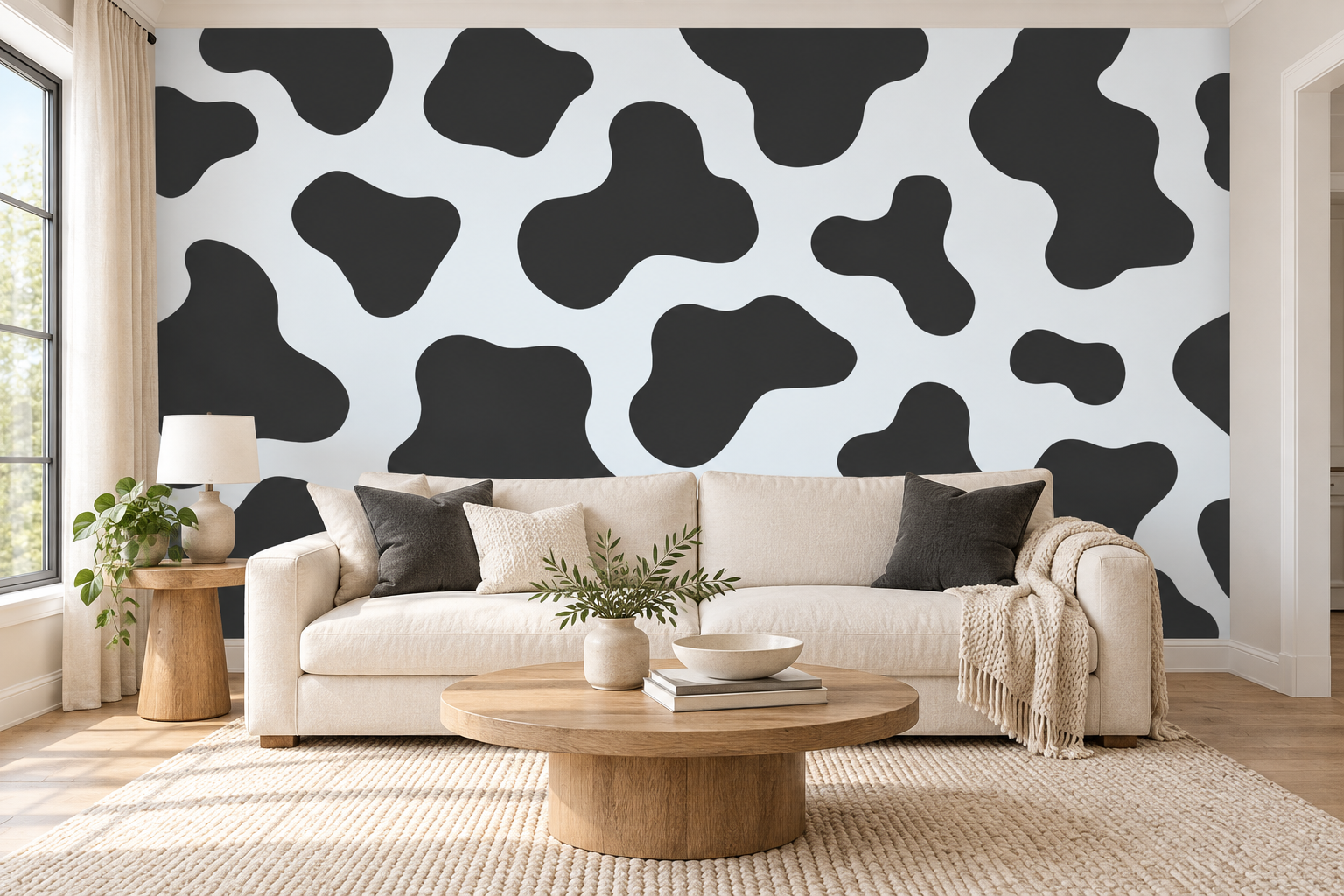 Charcoal Cow Print Living Room.png