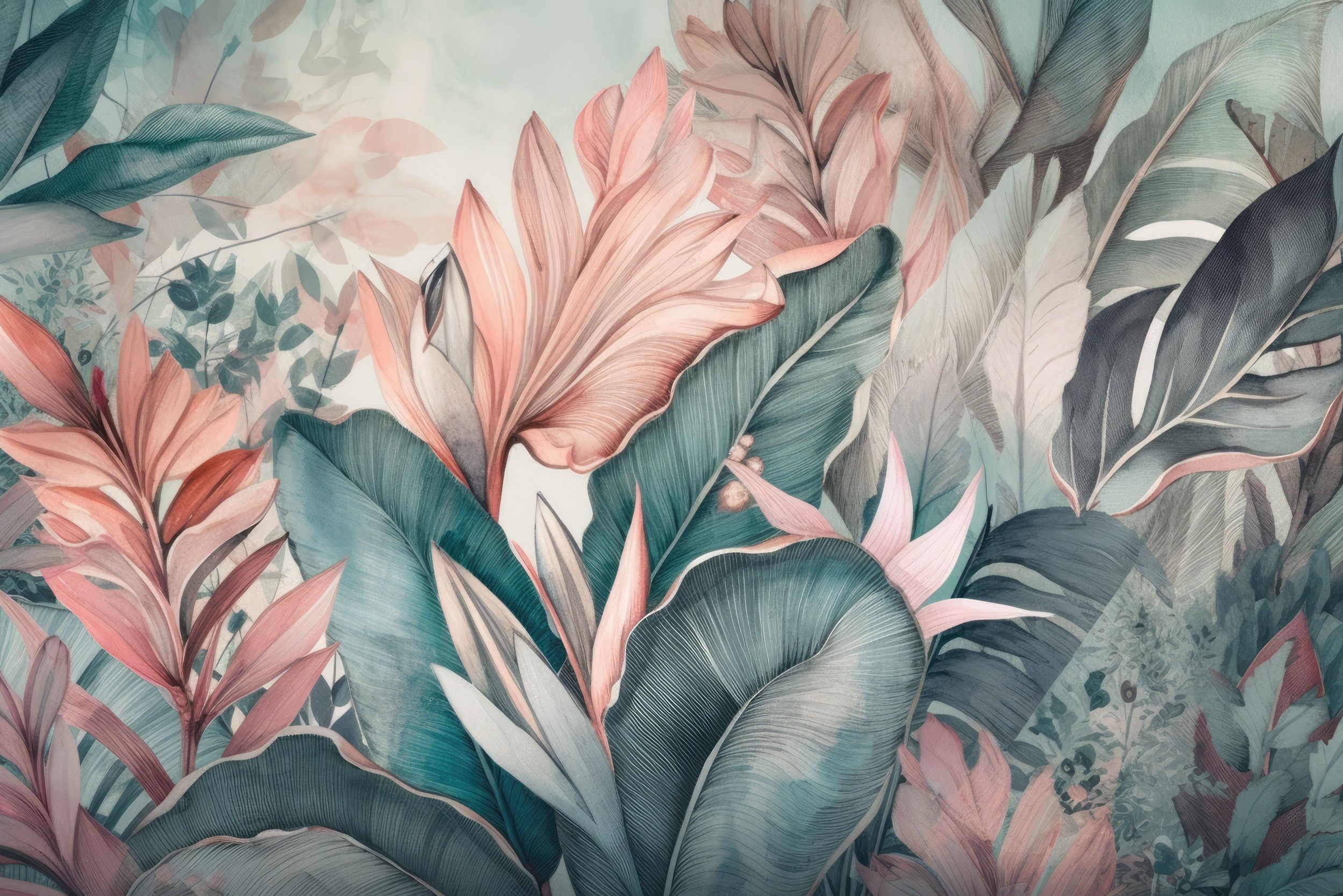 Pink and Green Leaves