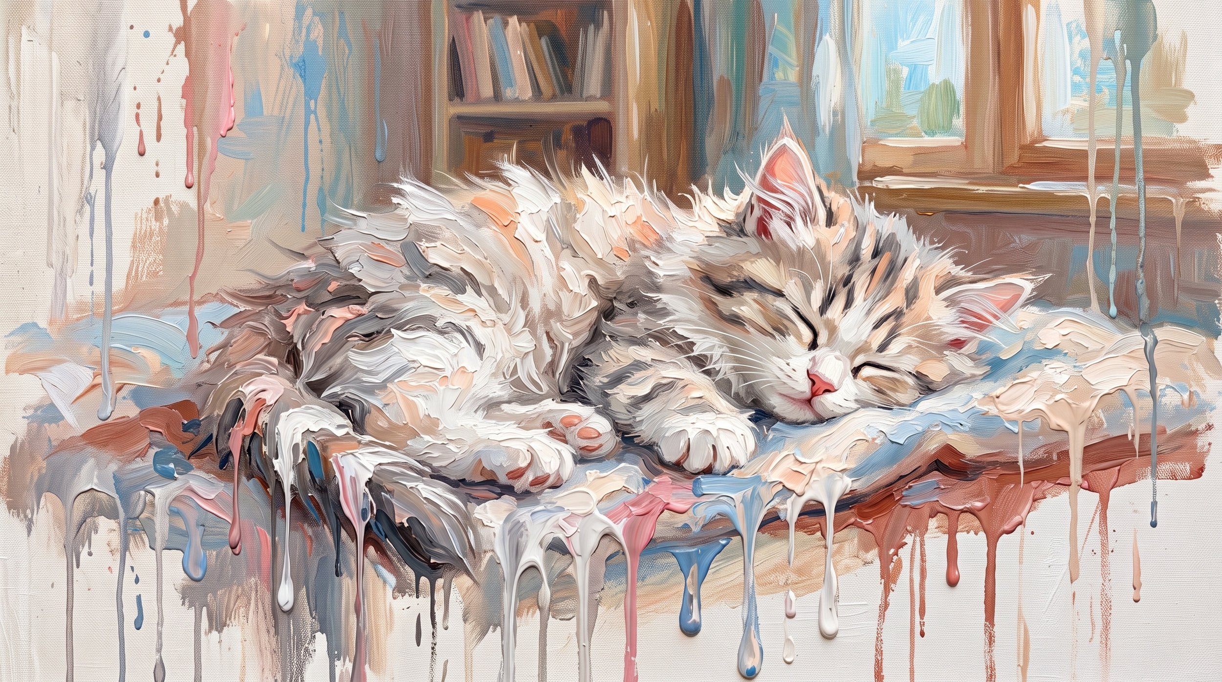 Watercolor Painted Cat