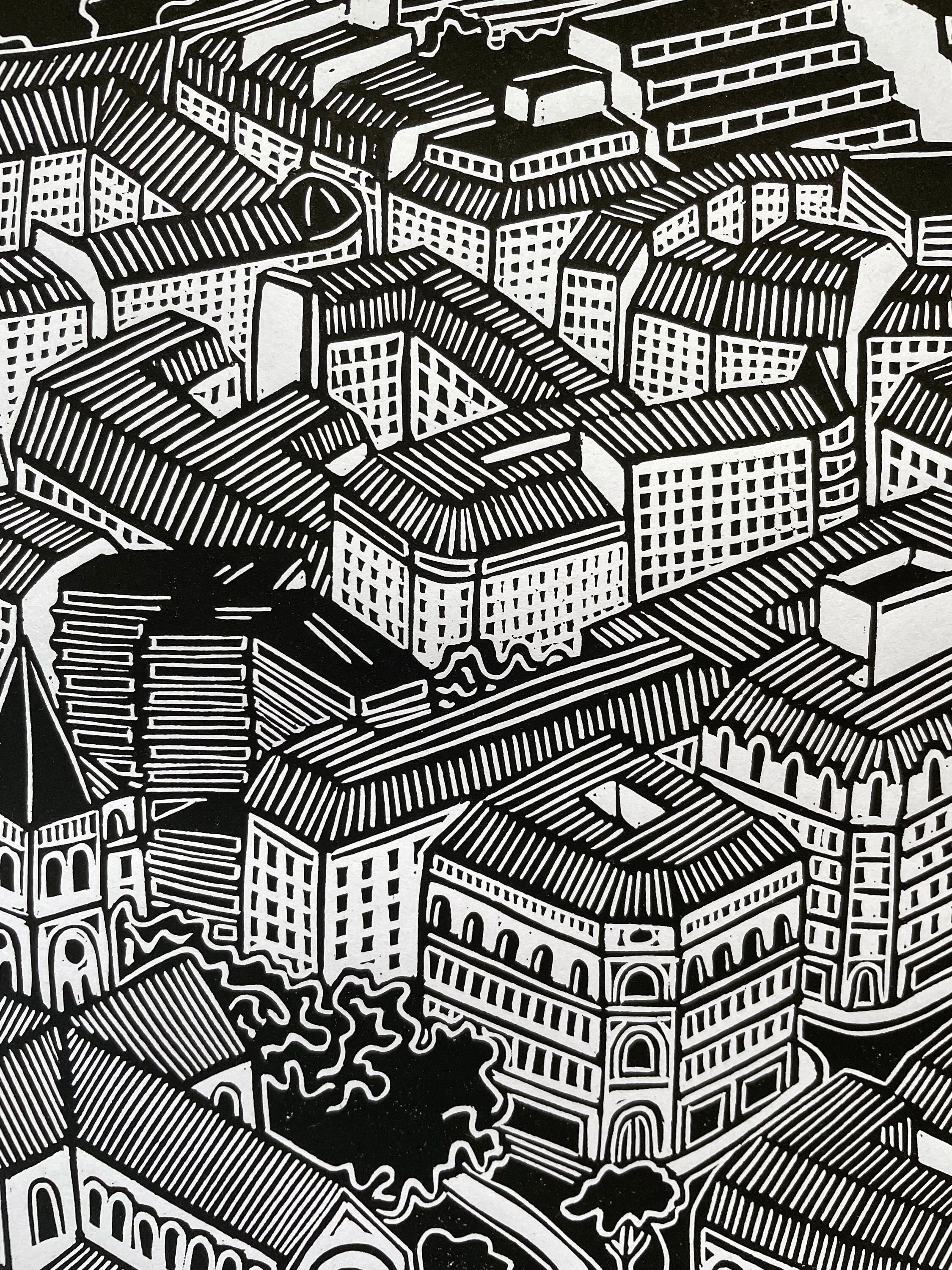detail of the print 'View from the Tour Montparnasse'