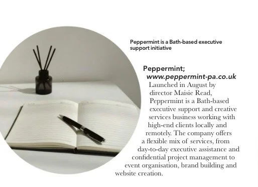 Little feature in @bathlifemag today!  Their latest edition focusing on New Business in and around Bath 😎

Executive Support, Personal Assistance, Creative Services ✔️ 

#bathlife #bath #peppermint #business personalassista