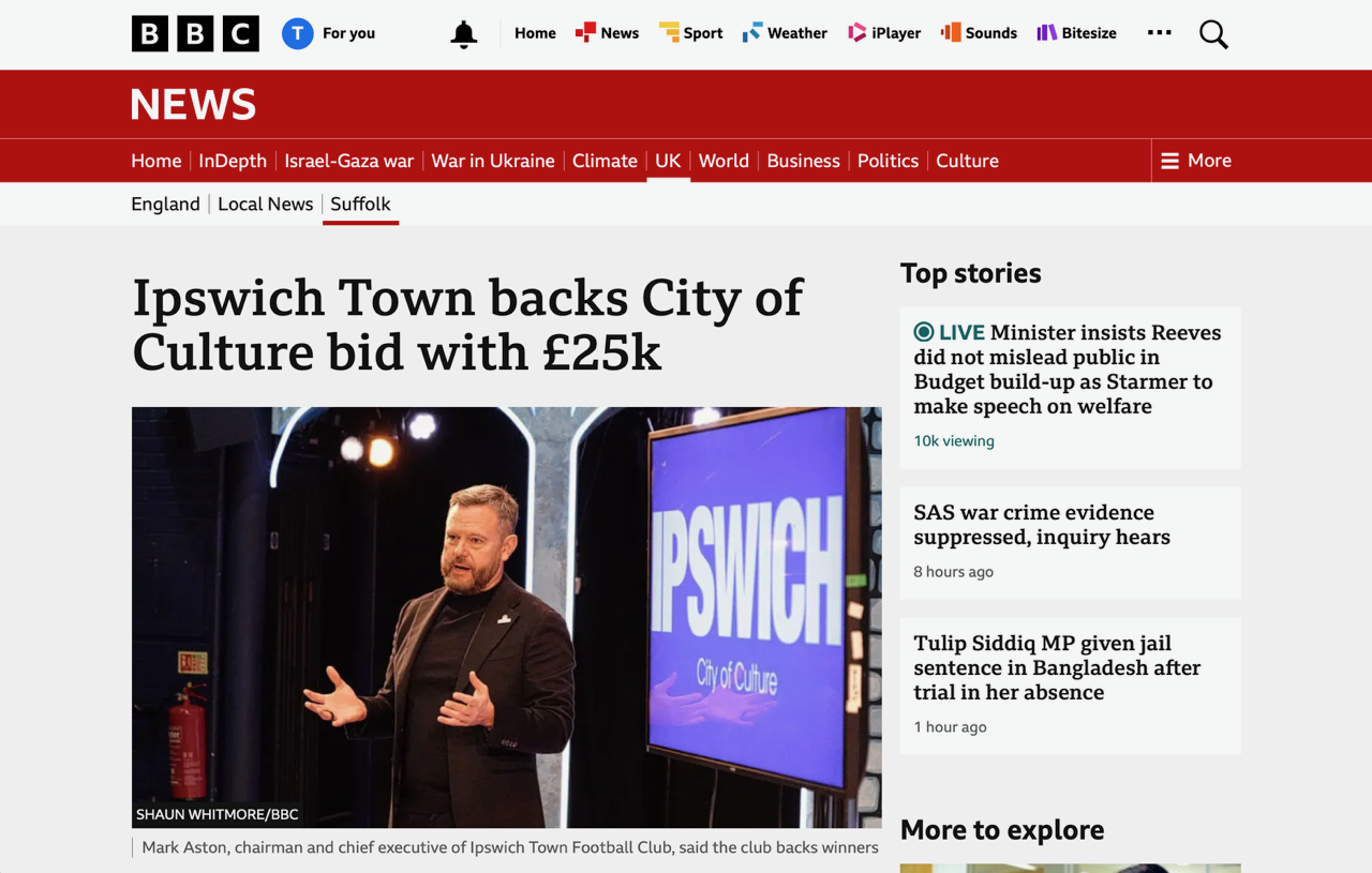 Ipswich ‘City of Culture’ 100%
