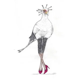 Secretary Bird In Red High Heels 2/25/2020