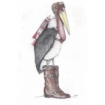 Steampunk Stork In Buckle Boots 3/25/2020