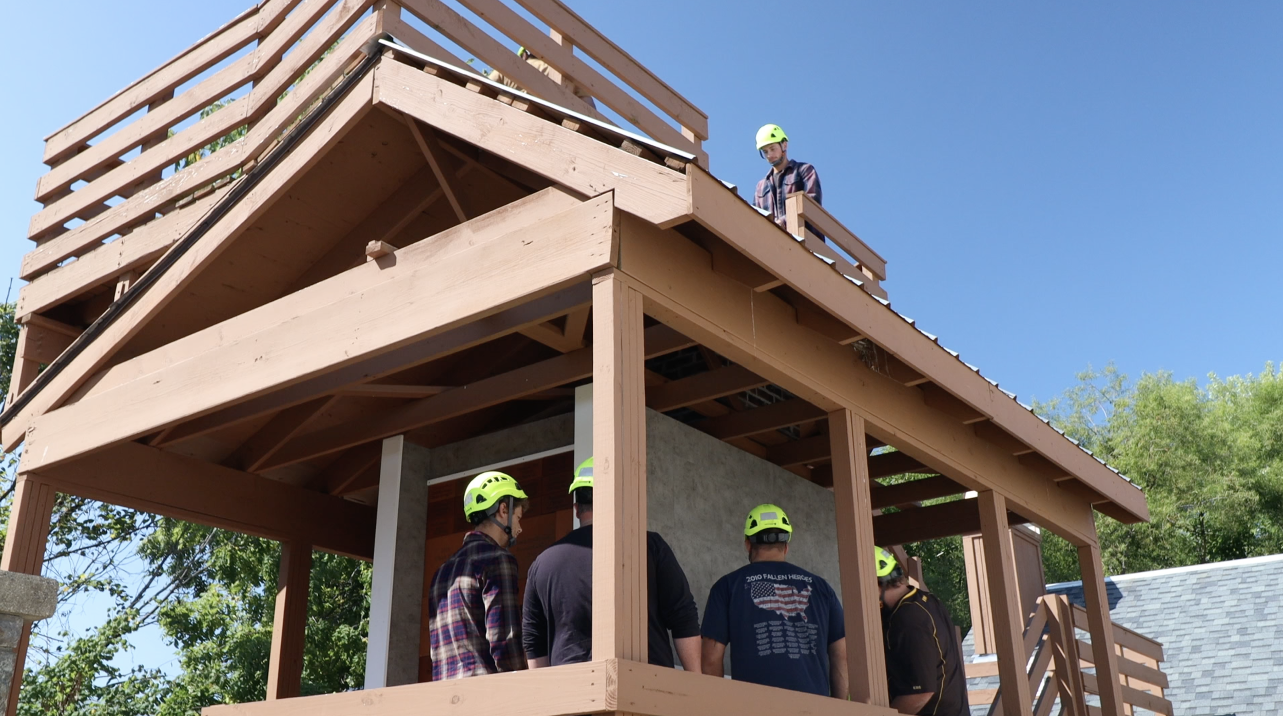 Students exploring the mock CSIA house