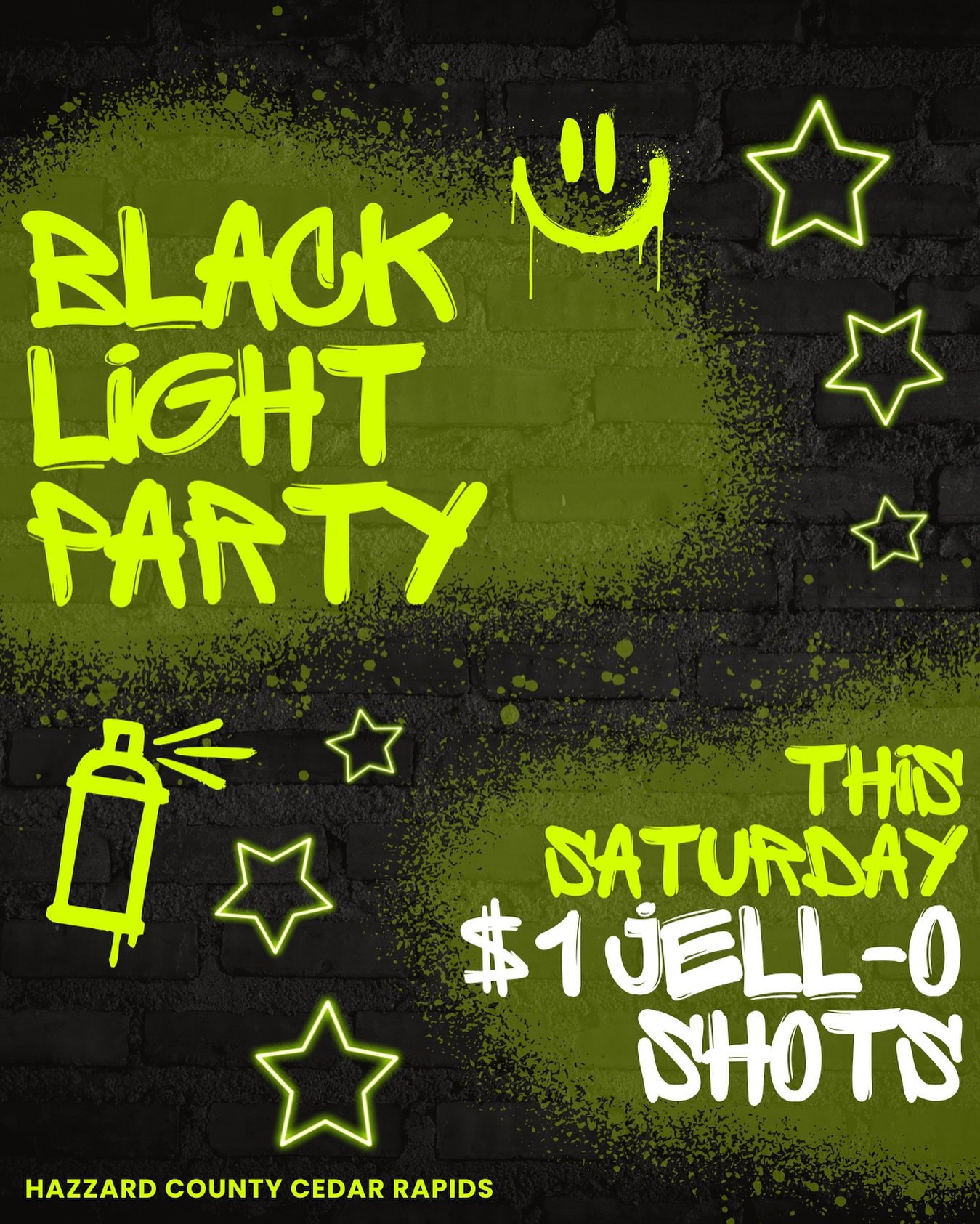 Saturday = neon everything. Pull up for $1 Jell-O shots and full black light vibes.
-
#drinkdeals #weekend #goingout #hazzardcounty #americansaloon #hazzardcountycedarrapids #downtowncedarrapids #downtowncr