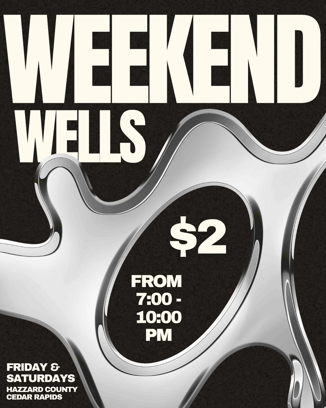 weekends taste better with $2 wells. see you from 7&ndash;10 pm.
-
#drinkdeals #weekend #goingout #hazzardcounty #americansaloon #hazzardcountycedarrapids #downtowncedarrapids #downtowncr