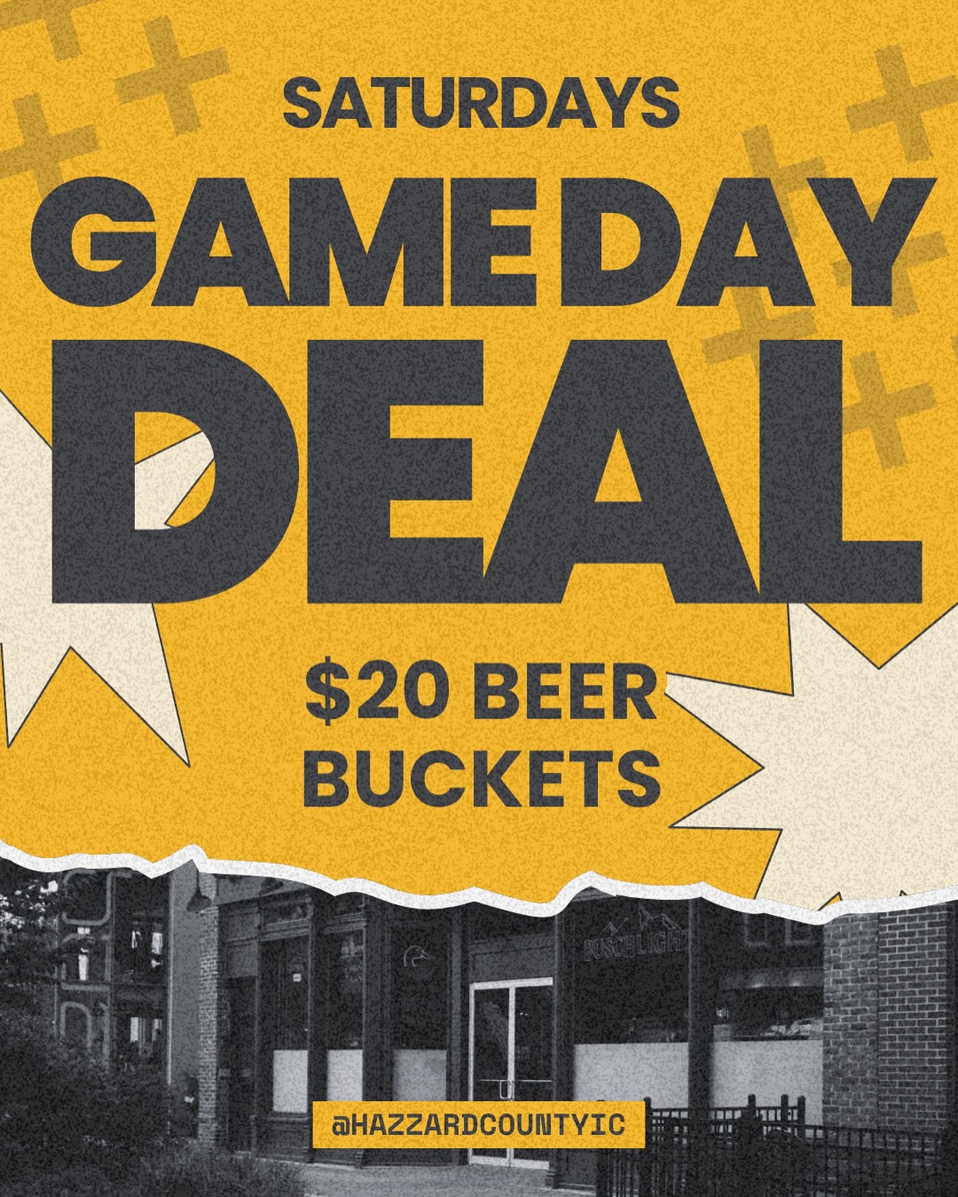 Gameday Saturdays = $20 beer buckets. Doors at 1:30. Let&rsquo;s roll, IC.

#drinkdeals #gameday #weekend #goingout #hazzardcounty #americansaloon #hazzardcountyiowacity #downtowniowacity #uiowabars #iowacitybars