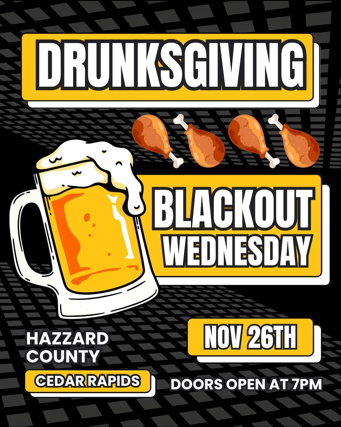 The biggest party night of the year? Say less. 🥂 Blackout Wednesday at Hazzard County Cedar Rapids is ready for you.
-
#drinkdeals #weekend #goingout #hazzardcounty #americansaloon #blackoutwednesday #drunksgiving #cedarrapids #downtowncedarrapids #