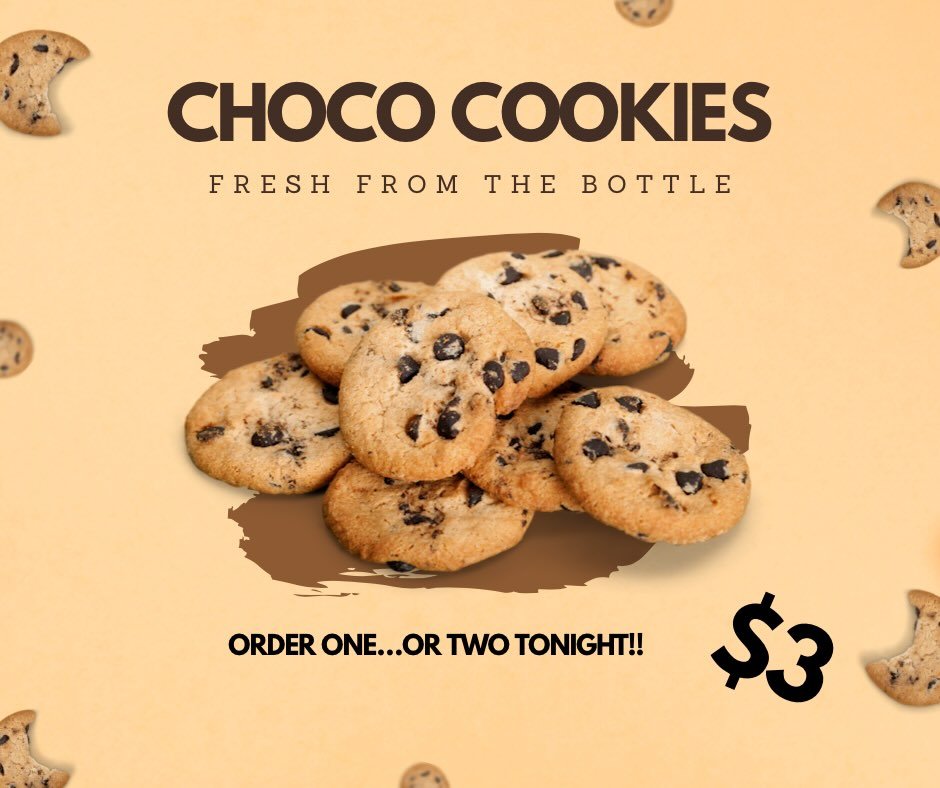 🍪🥃 Chocolate Chip Cookie Shot &ndash; Just $3! 🥃🍪

Sweet, smooth, and tastes just like your favorite fresh-baked cookie! 😍
Our Chocolate Chip Cookie Shot is the perfect little treat&mdash;rich, creamy, and dangerously delicious.

✨ Only $3
✨ Des