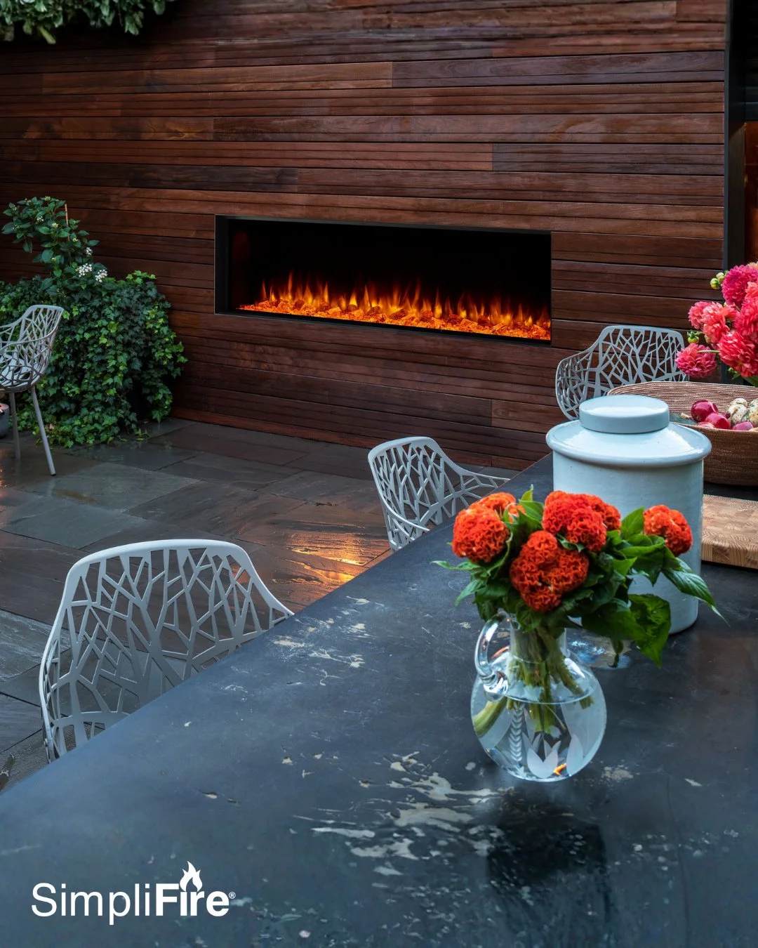 Modern lines. Endless ambiance. The SimpliFire Forum 55&rdquo; brings sleek design and effortless warmth to outdoor living.⁠
⁠
#fireplacesdirect #simplifire #forum55 #electricfireplace #modernfireplace #outdoorliving #designinspo #luxuryoutdoors