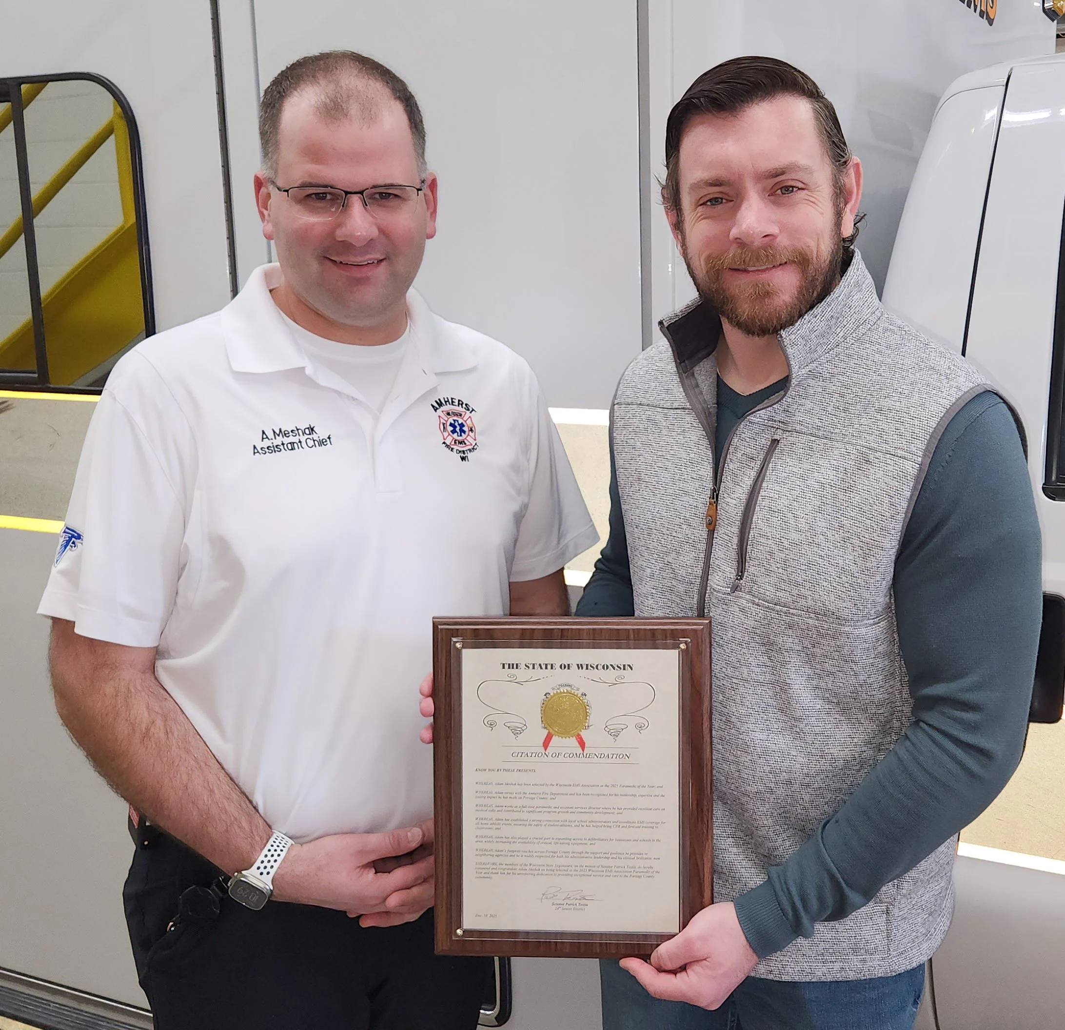 Meshak named Paramedic of the Year