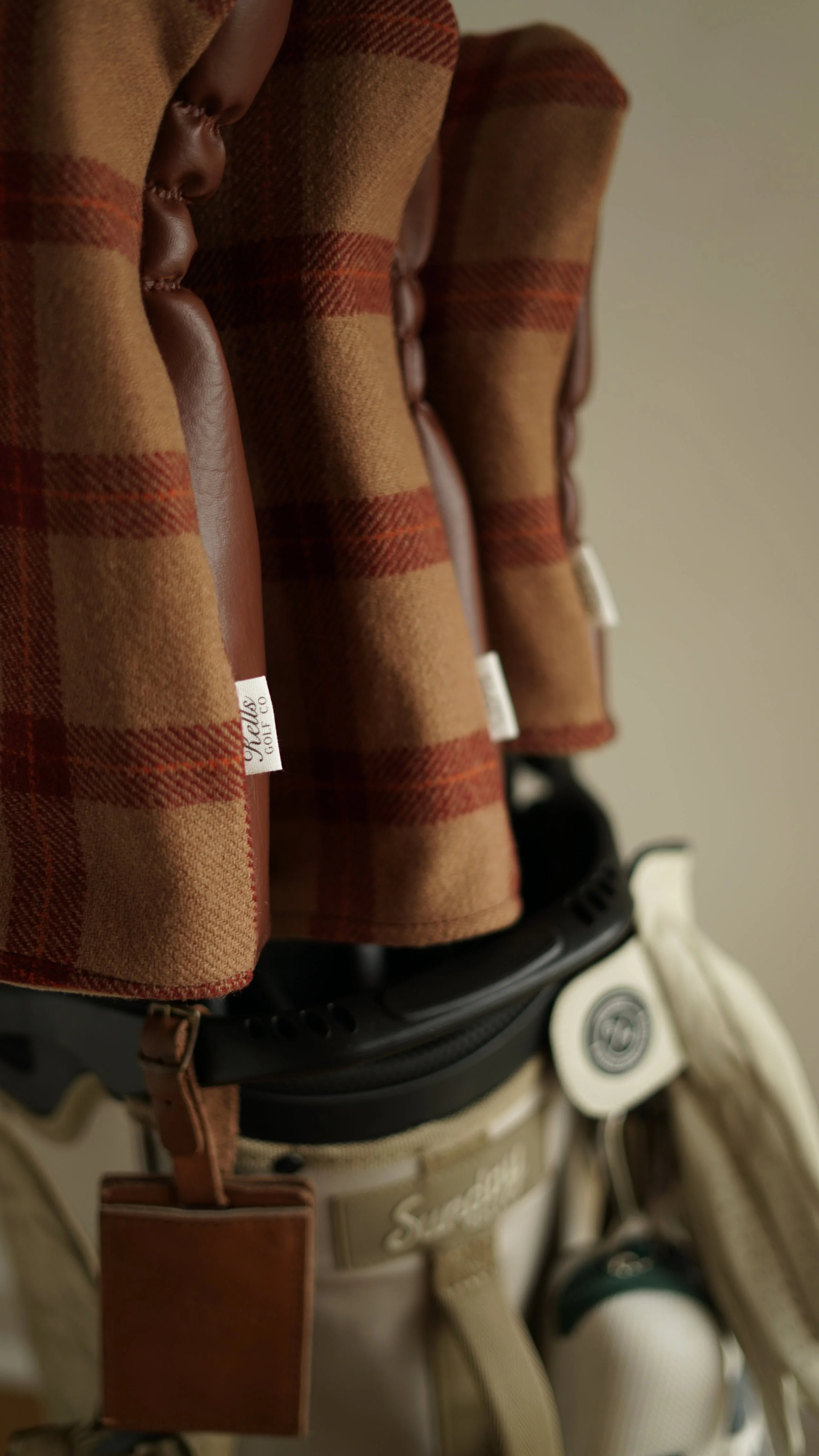 Handcrafted vintage wool golf headcover by Kells Golf Co.
