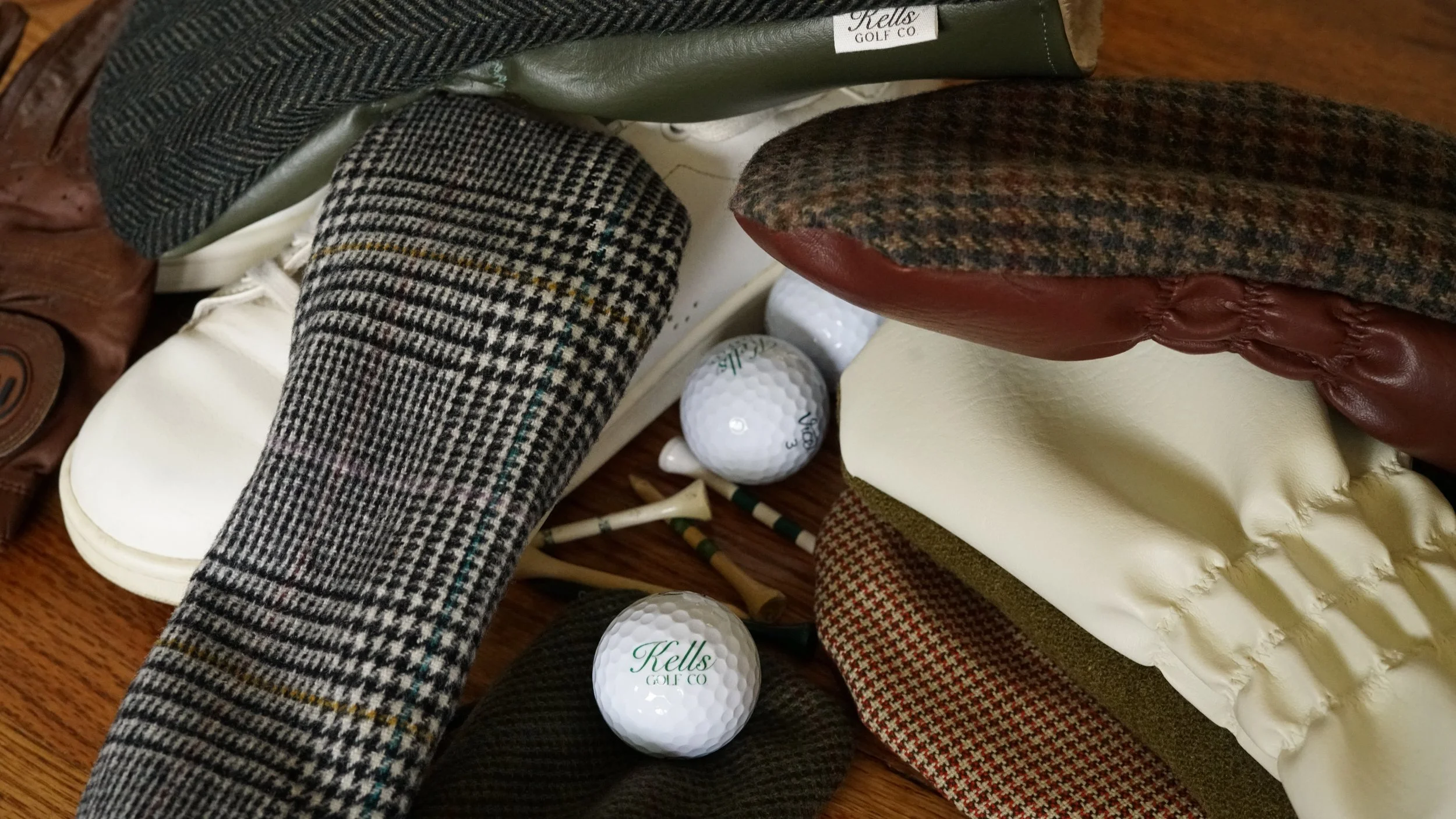 Handcrafted vintage wool golf headcover by Kells Golf Co.