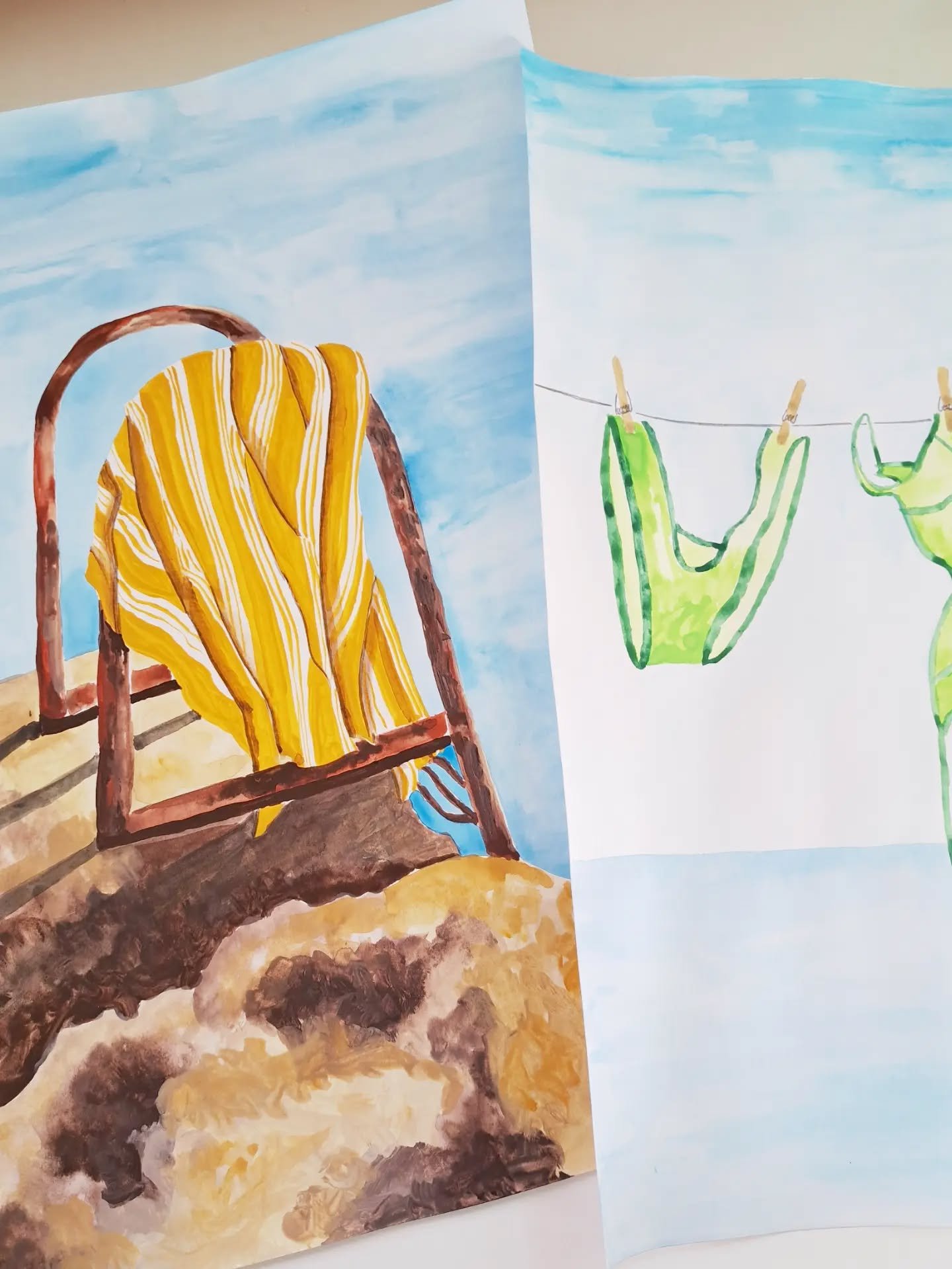 Get your towels and bikinis out 👙 🌊

See the originals of my two new summer illustrations "Into Endless Blue" and "Bikini Beach Days".

#gouachepainting #travelartist #summerillustration #mediterraneanart #summervacay