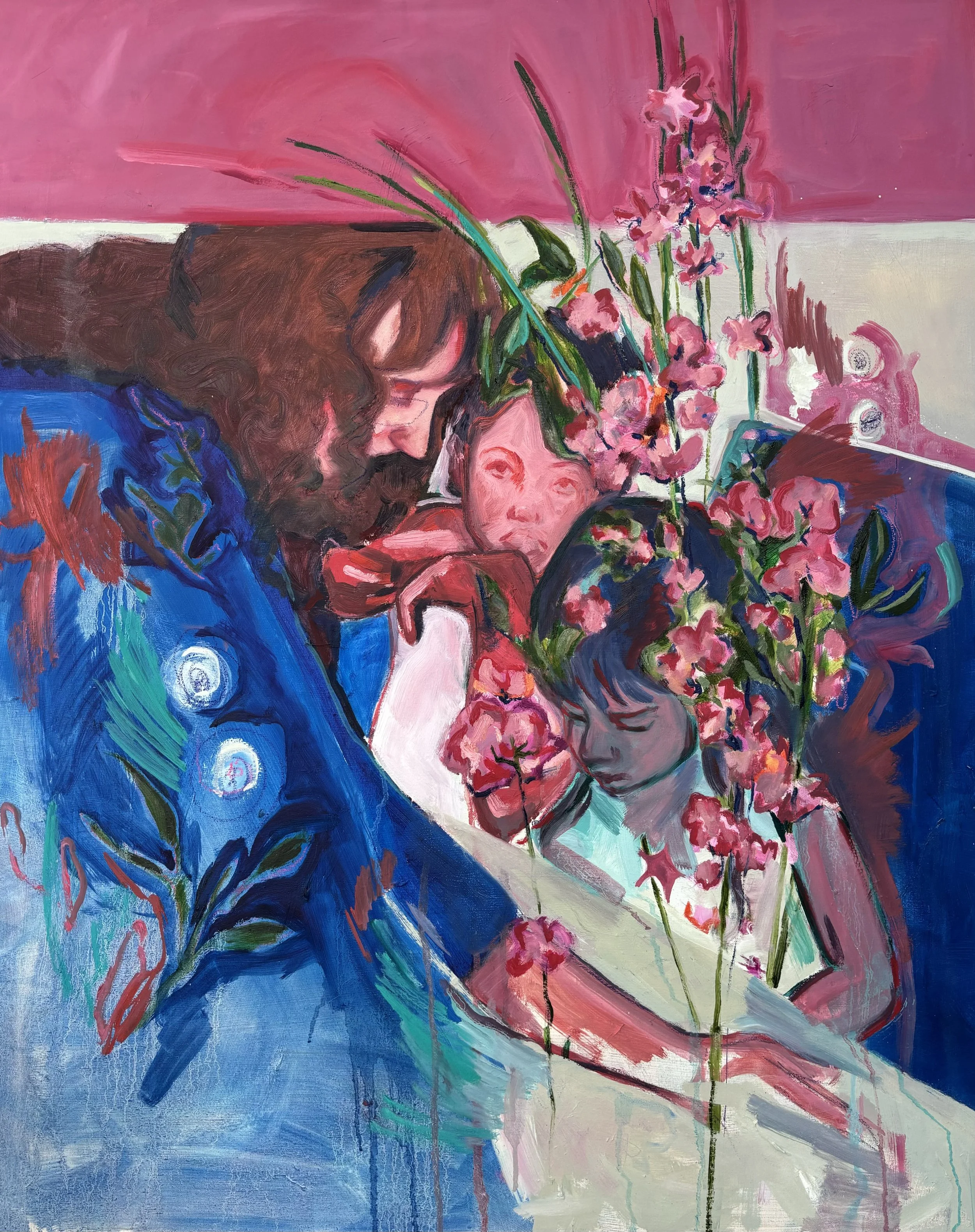 Untitled (Pink), 2025, oil and pastel on canvas, 81 x 101 cm