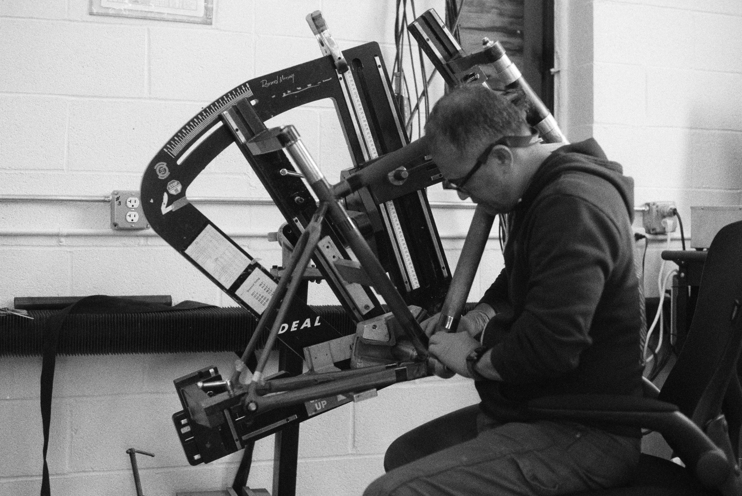 a Parlee frame builder builds a frame