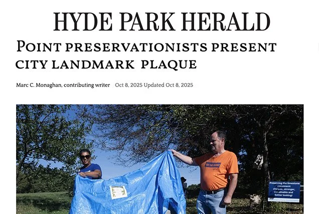 Point preservationists present city landmark plaque