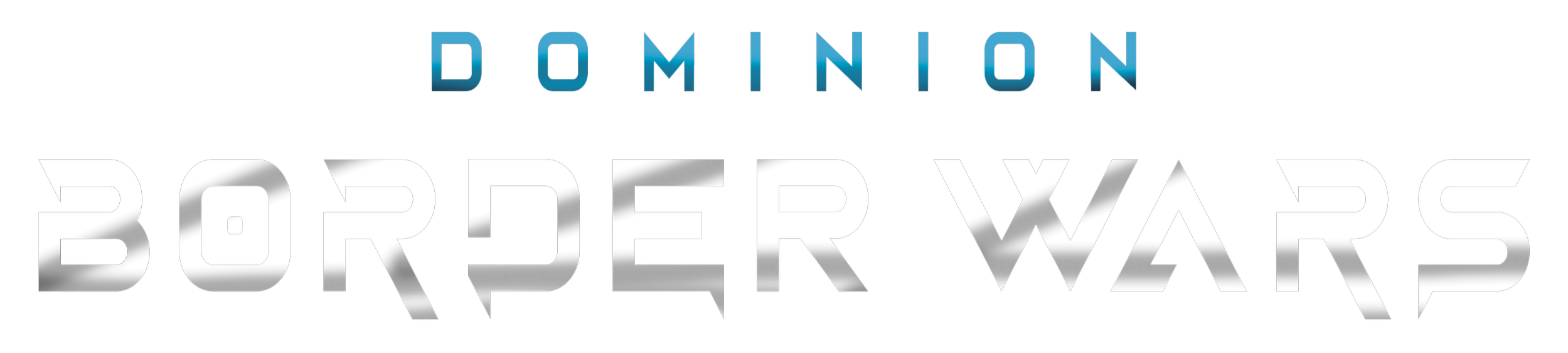 The logo for the series 'The Border Wars' with the word 'DOMINION' above it in blue letters.