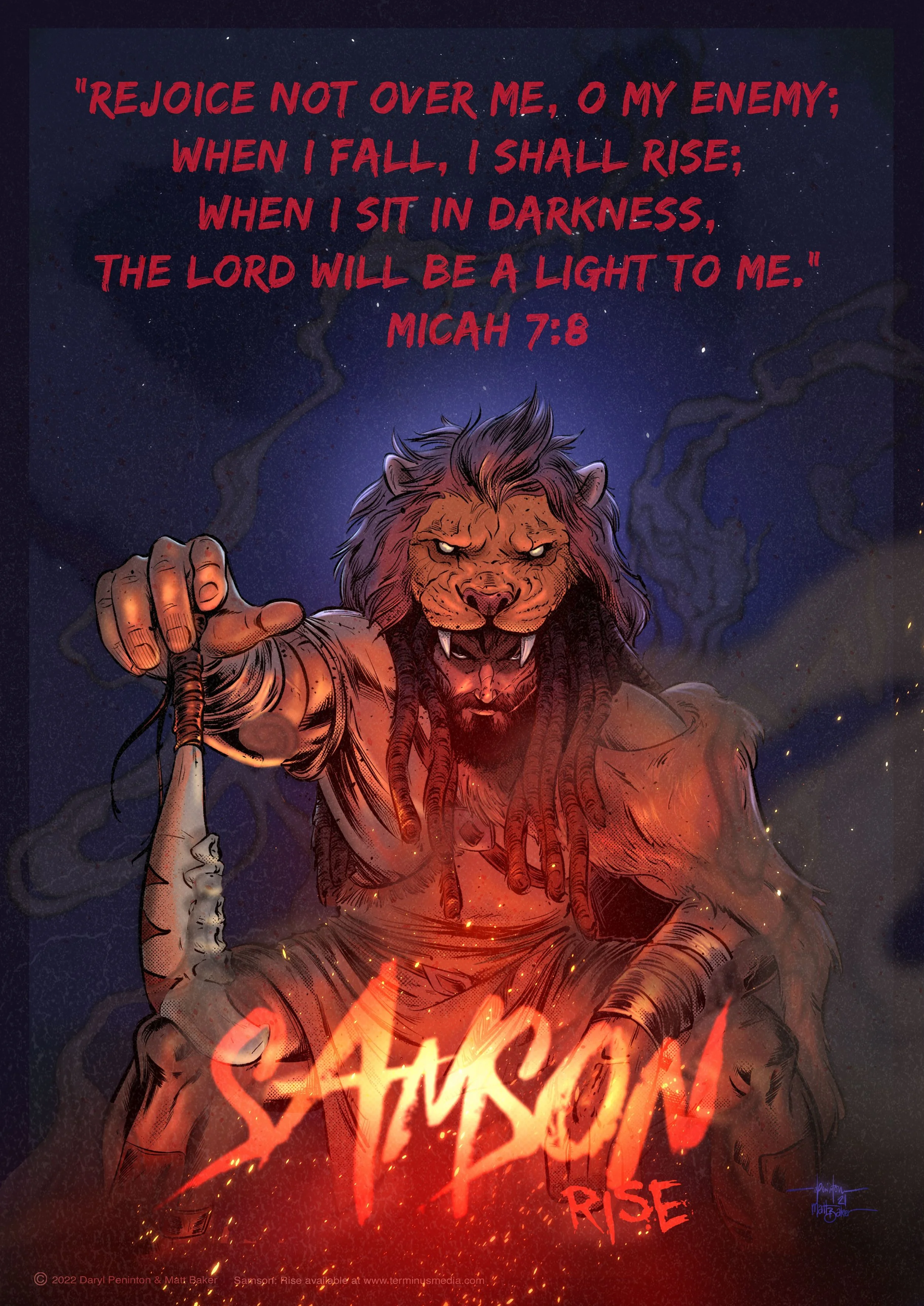 Samson rise illustration - Rejoice not over me, o my enemy; when I fall, I shall rise;