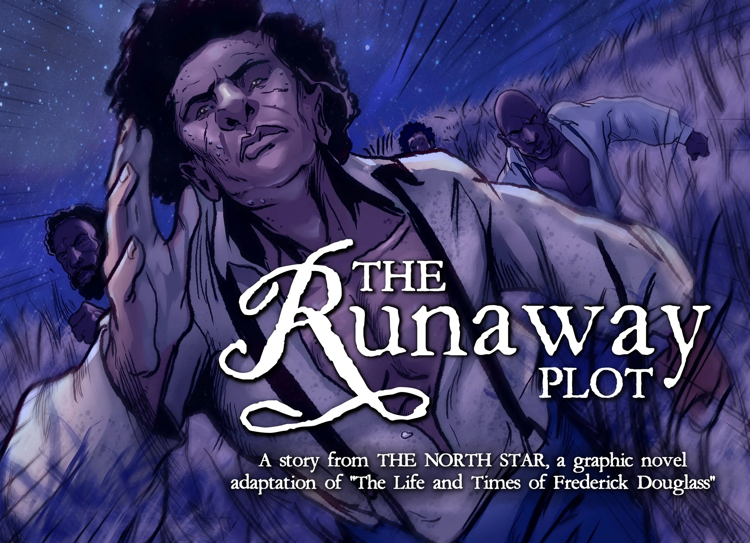 A stylized illustration, the subtitle mentions that it is a story from the North Star, a graphic novel adaptation of "The Life and Times of Frederick Douglass."