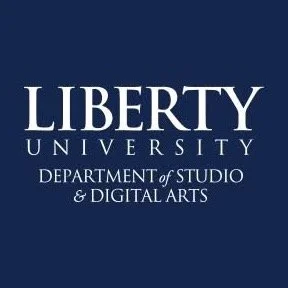 Liberty University Department of Studio and Digital Arts logo on a dark blue background