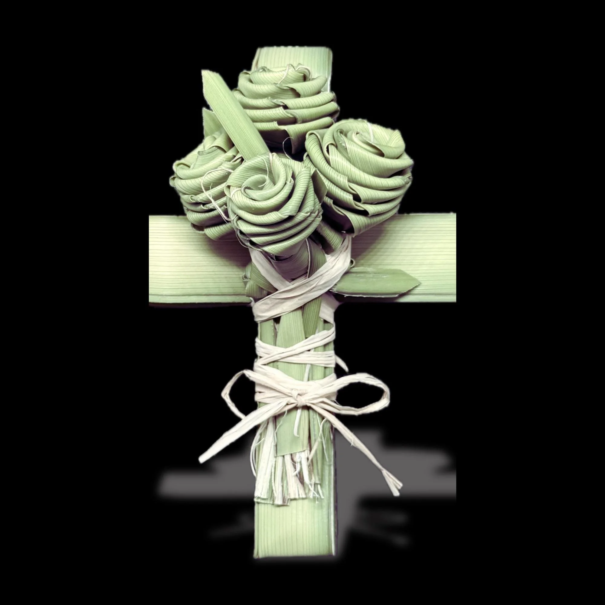 Handmade palm cross birthday or sympathy floral keepsake gift box