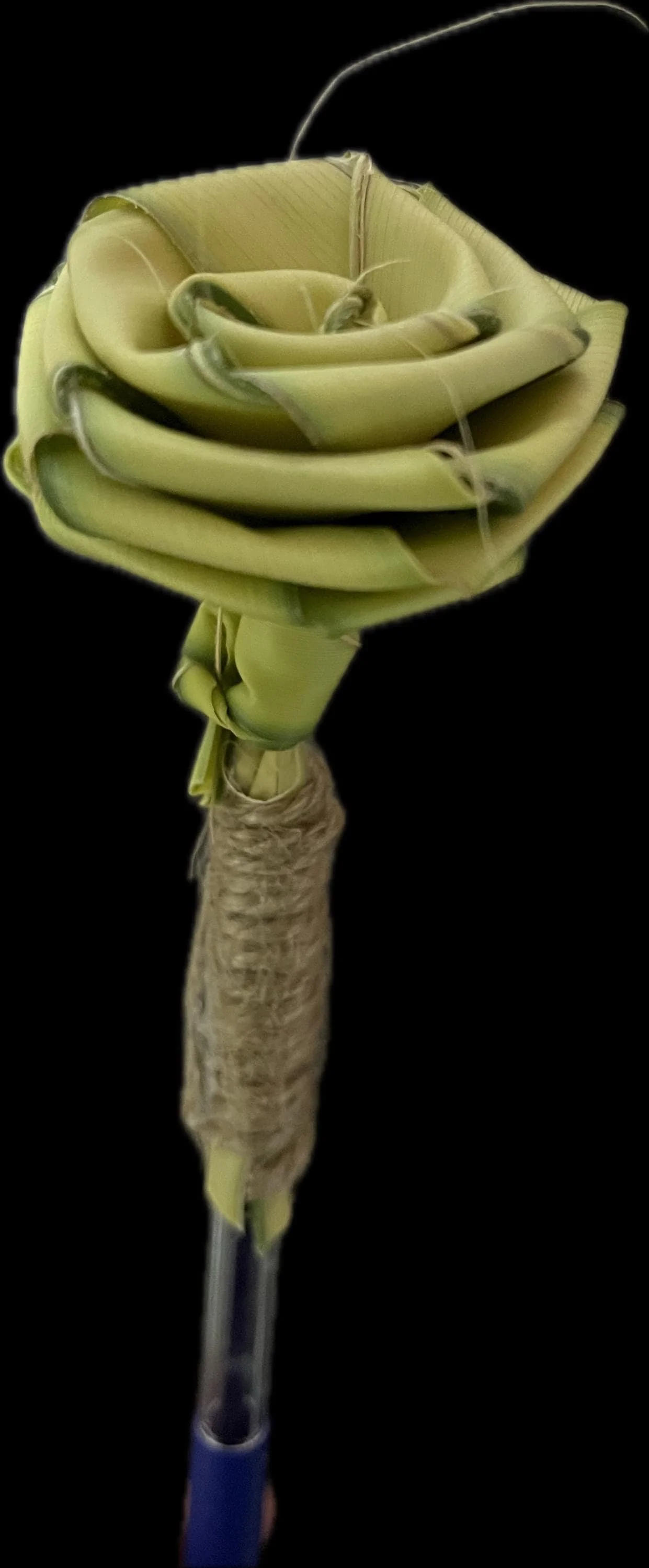Palm leaf cross gift box handmade with roses pen and mini vase