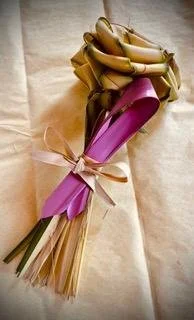 Palm rose box with pink ribbon handmade remembrance or support gift