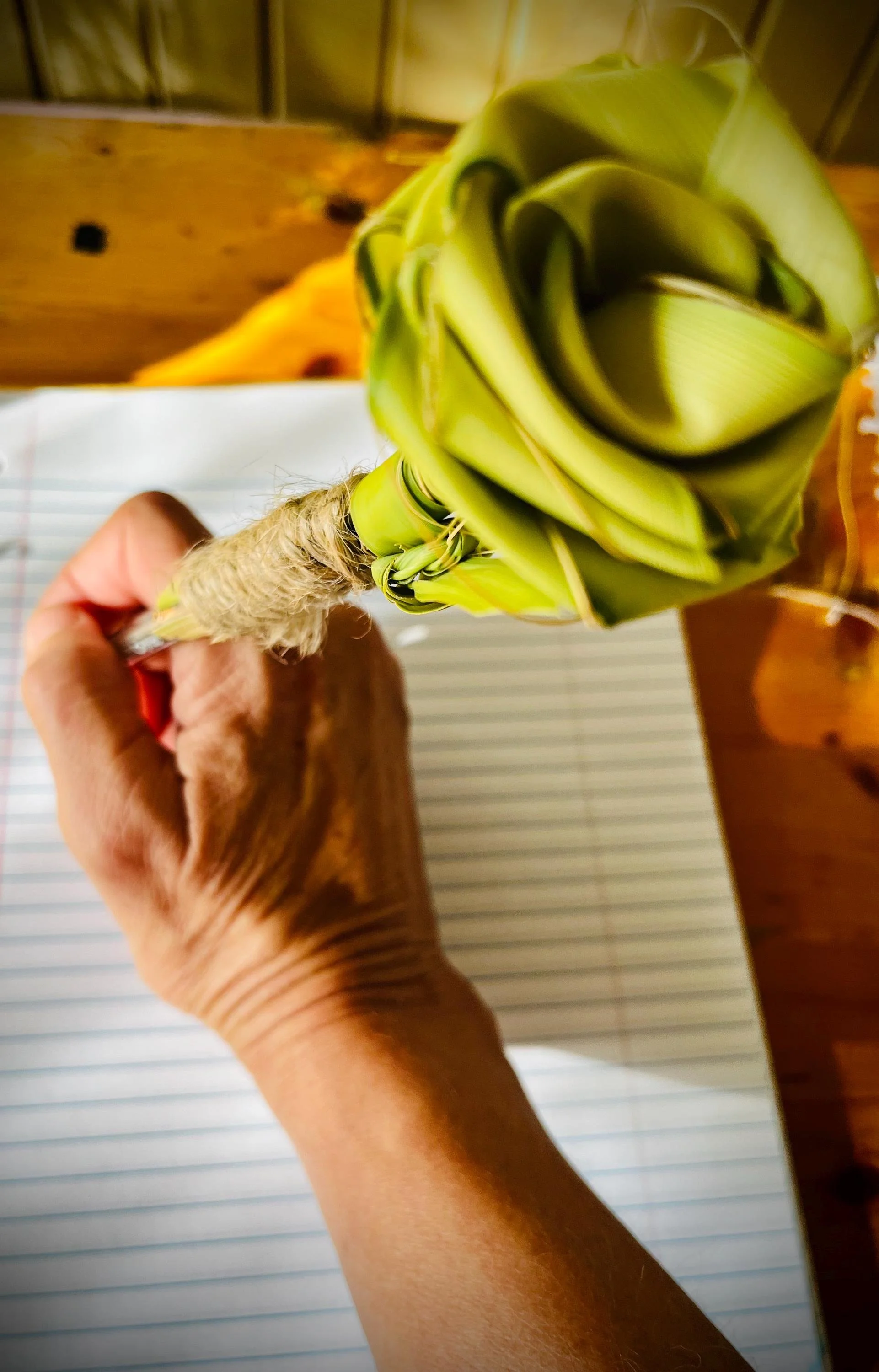 Rustic palm rose pen handmade natural writing accessory