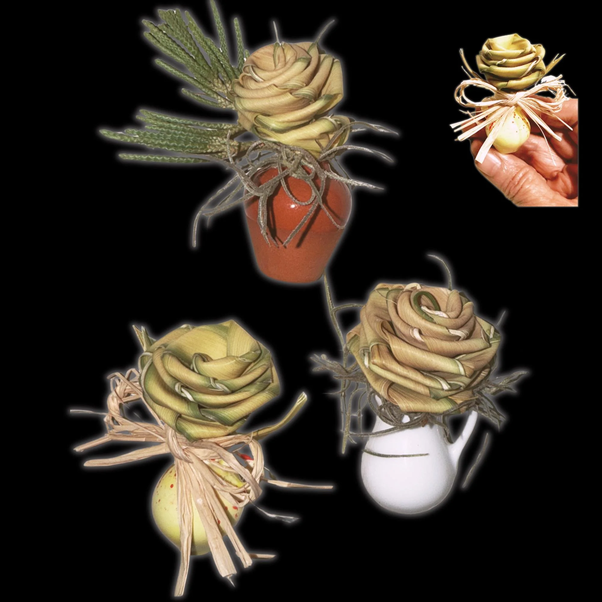 Handmade mini palm vase rustic natural décor gift