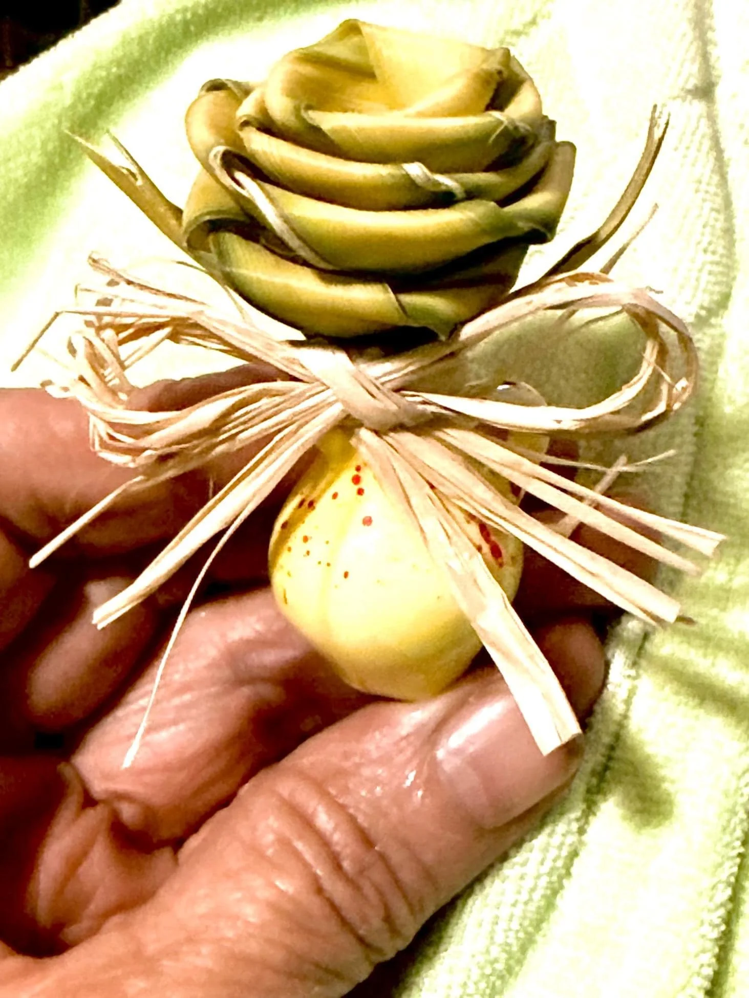 Eco-friendly palm leaf vase sustainable home accent