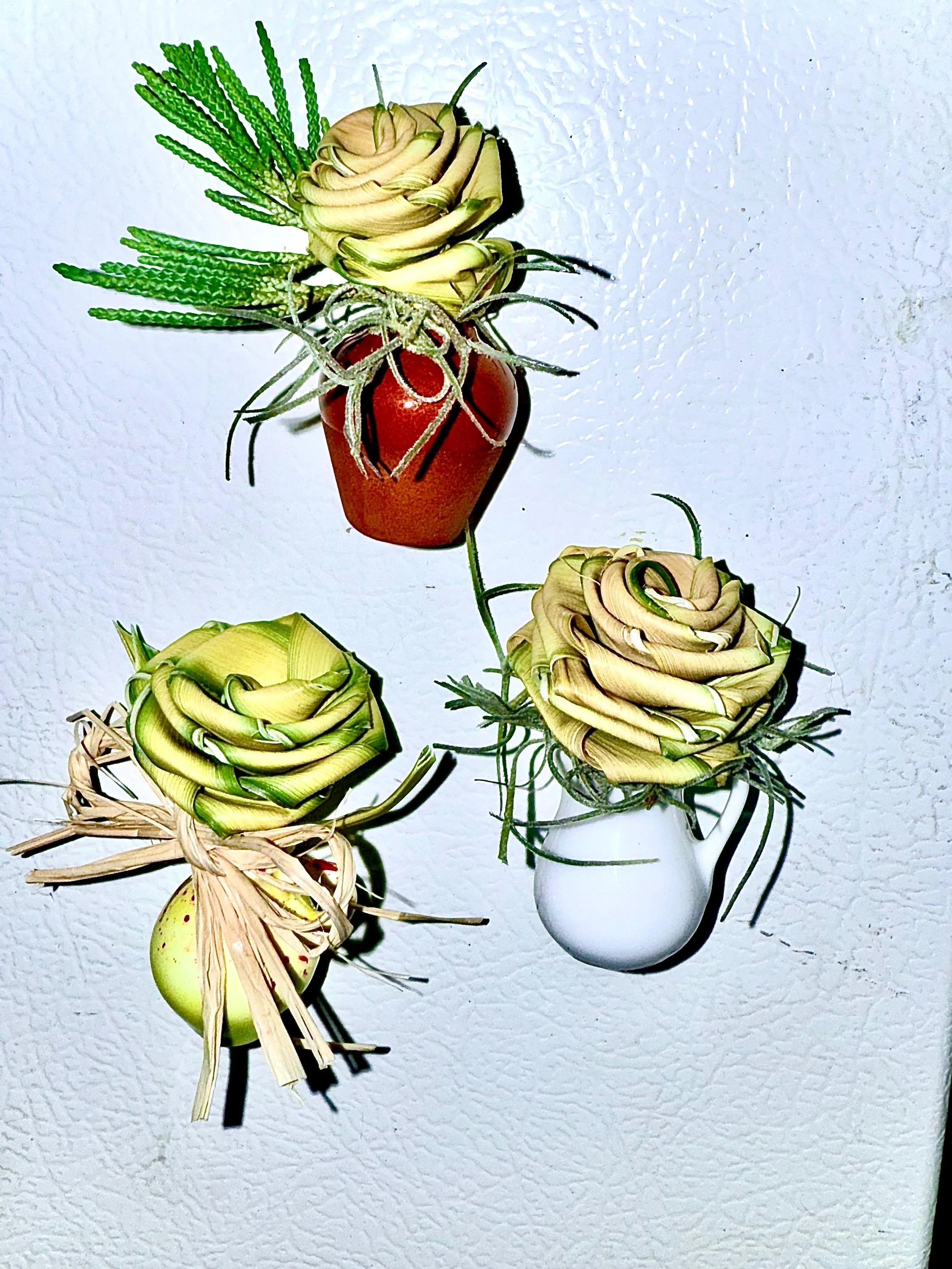 Rustic palm leaf vase handmade eco-friendly home décor