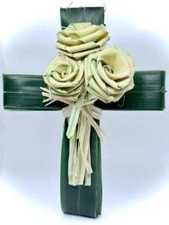 Southern handmade palm cross sympathy and grief keepsake