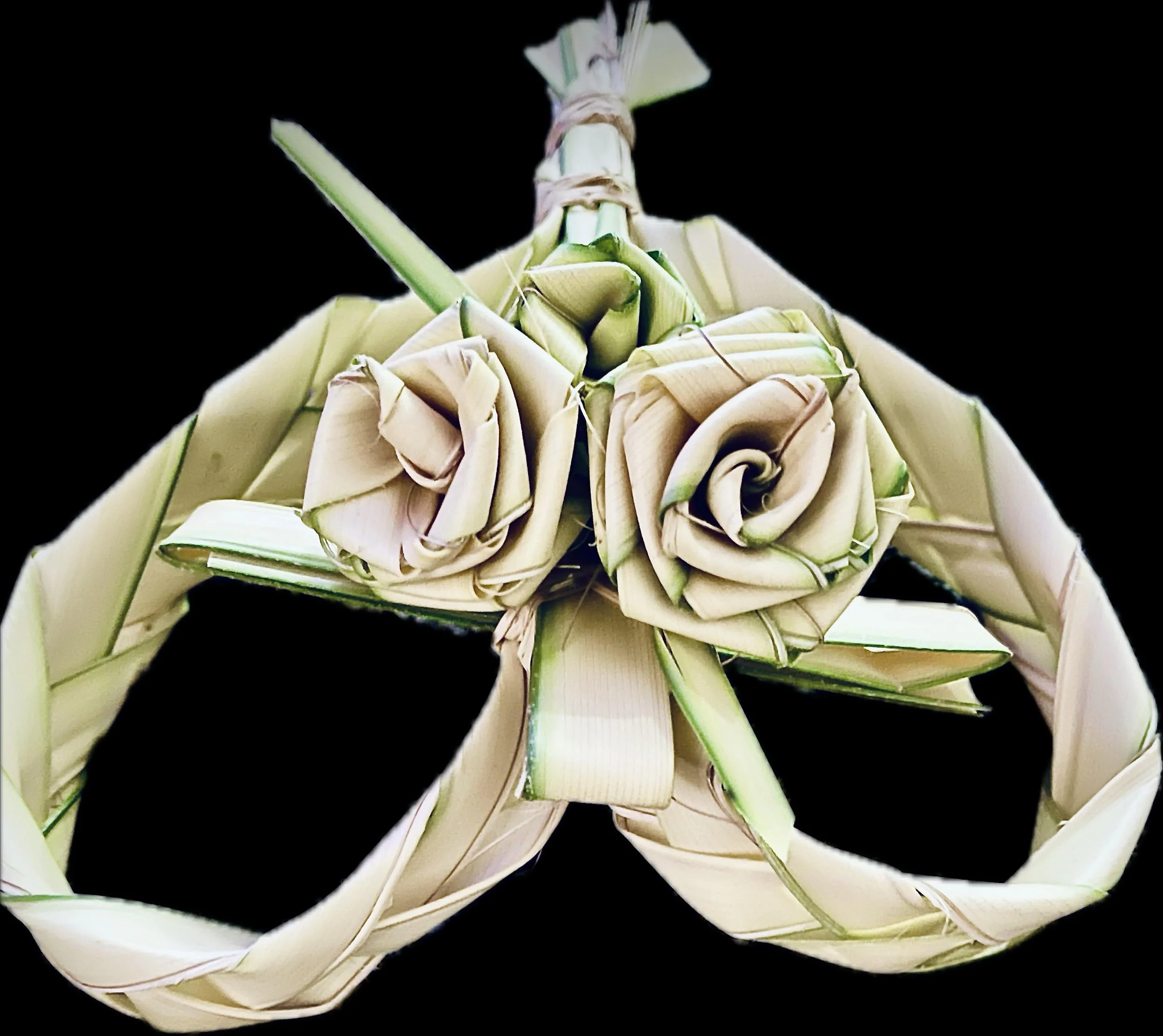 Eco-friendly palm leaf braided keepsake for spiritual remembrance