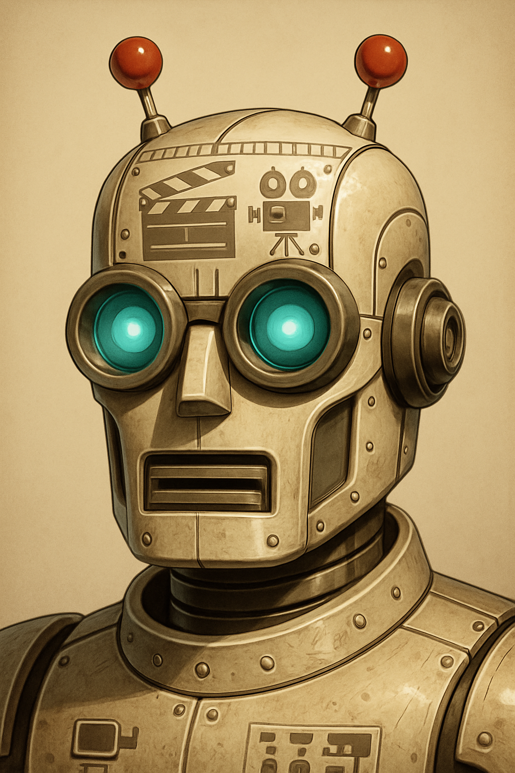 Illustrated robot portrait representing Jason Attar, AI Creative Architect and Co-Founder of Scary Robots