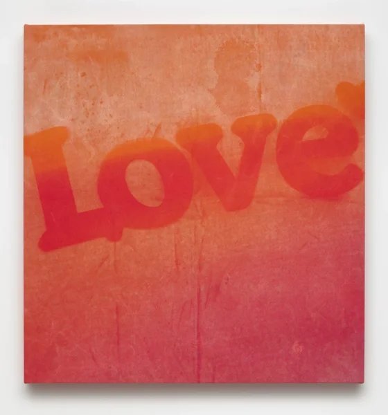 Nicolas Shake
Love (orange radiant), 2025
Dye on weathered and laundered canvas
38 x 36 x 2 in