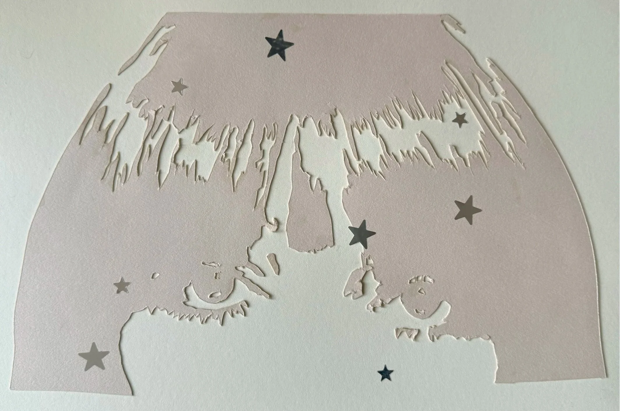 Cosey, card paper and silver star stickers, 8x11in, 2026