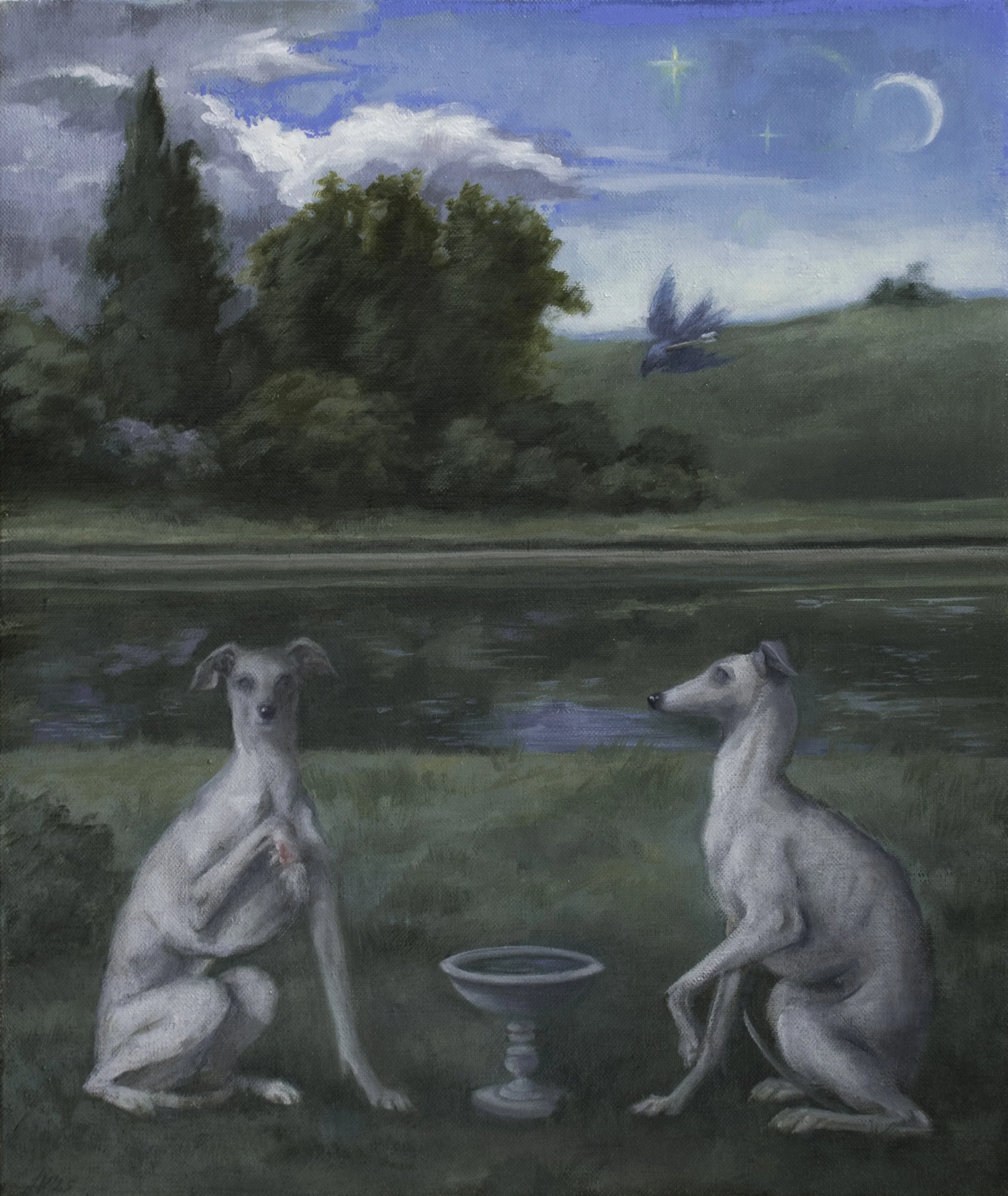 "The Pity Party"
oil on linen, 12.75x10.75in, 2025