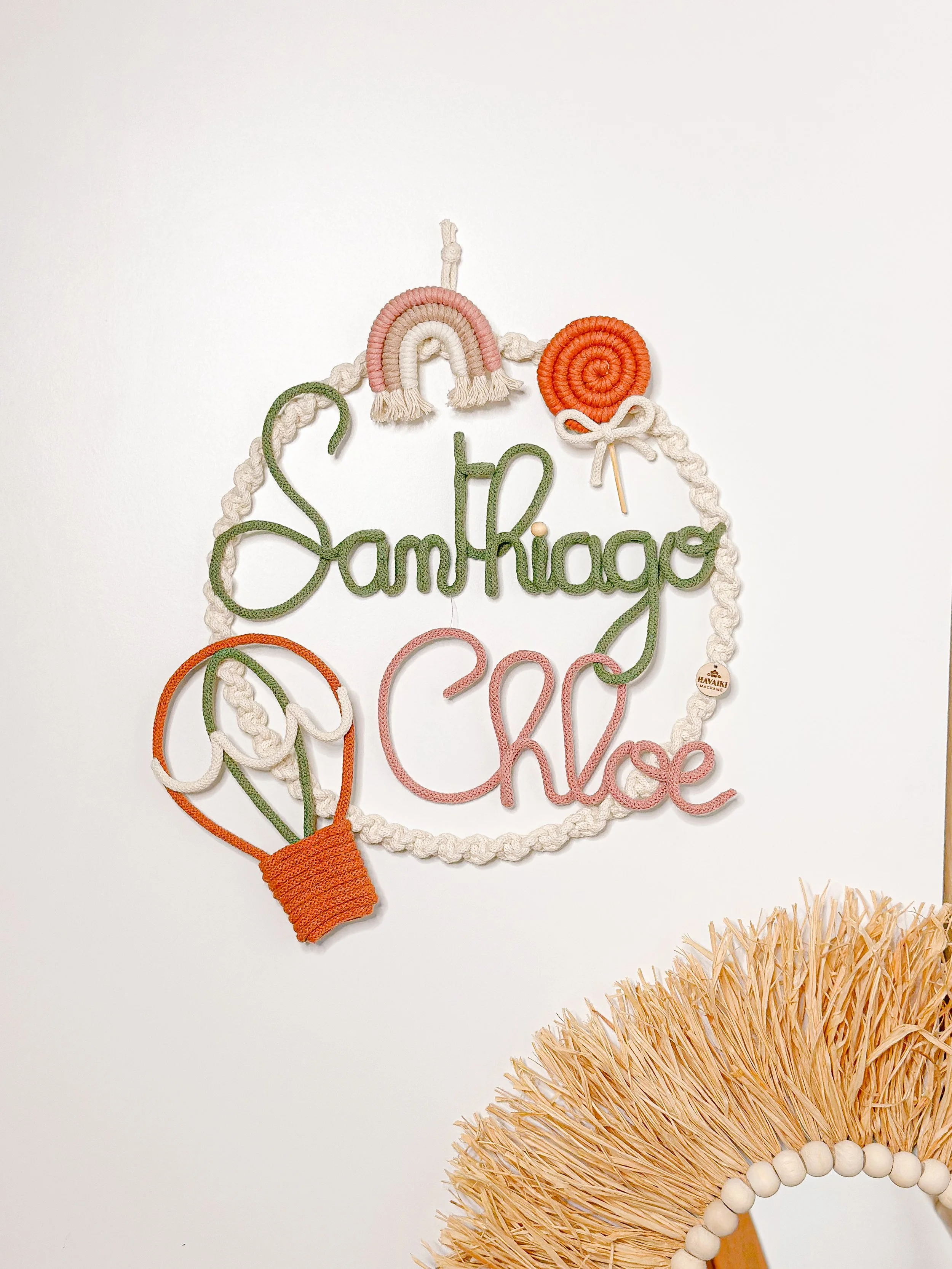 Fiocco Cerchio 30 cm Due Nomi - Mongolfiera